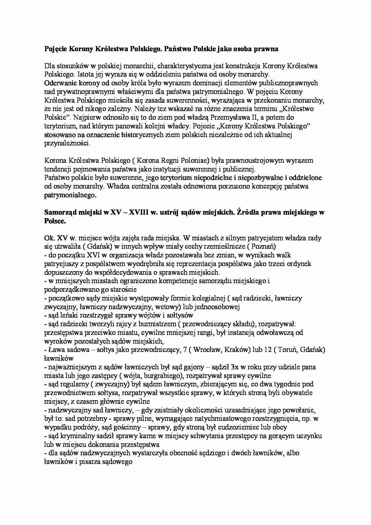 Pojęcie Korony Królestwa Polskiego -  omówienie - strona 1