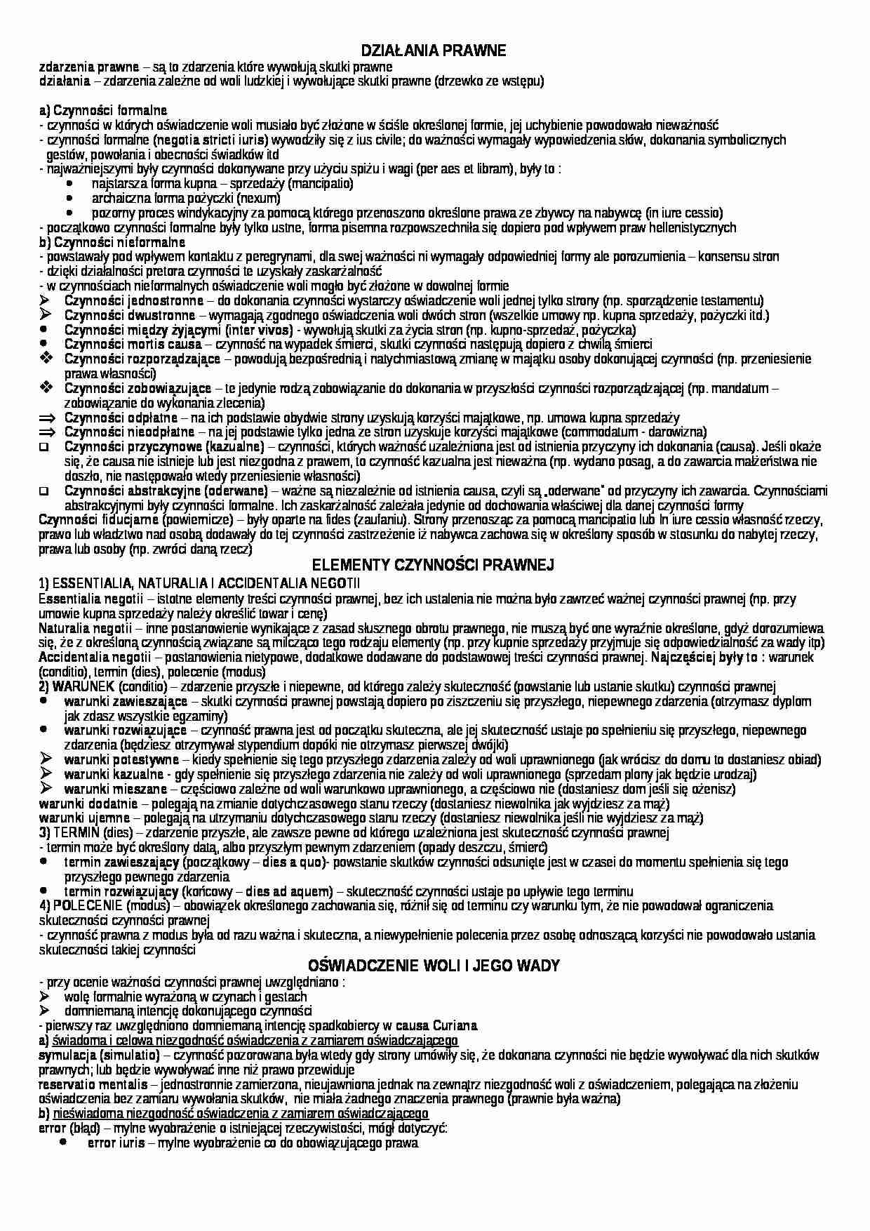 Działania prawne-opracowanie - strona 1