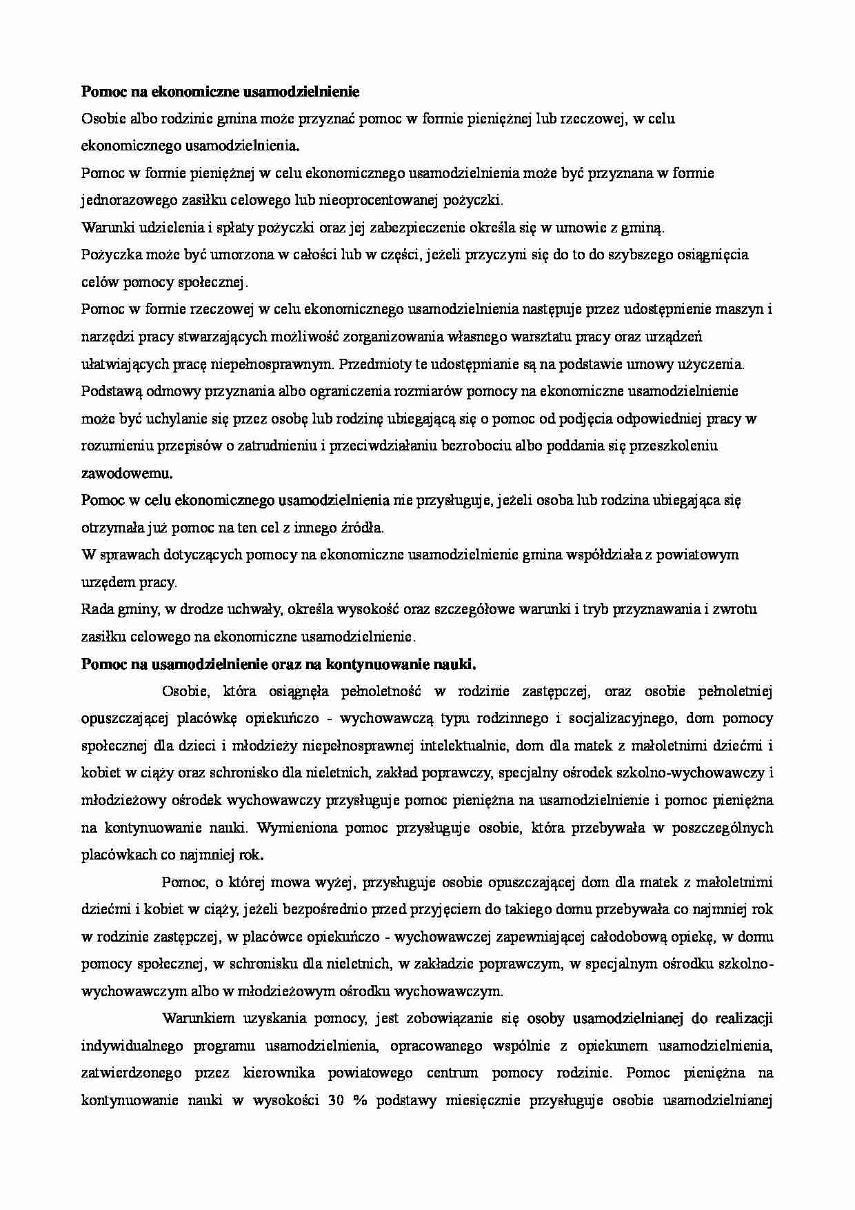 Świadczenia pieniężne - wykład - strona 1
