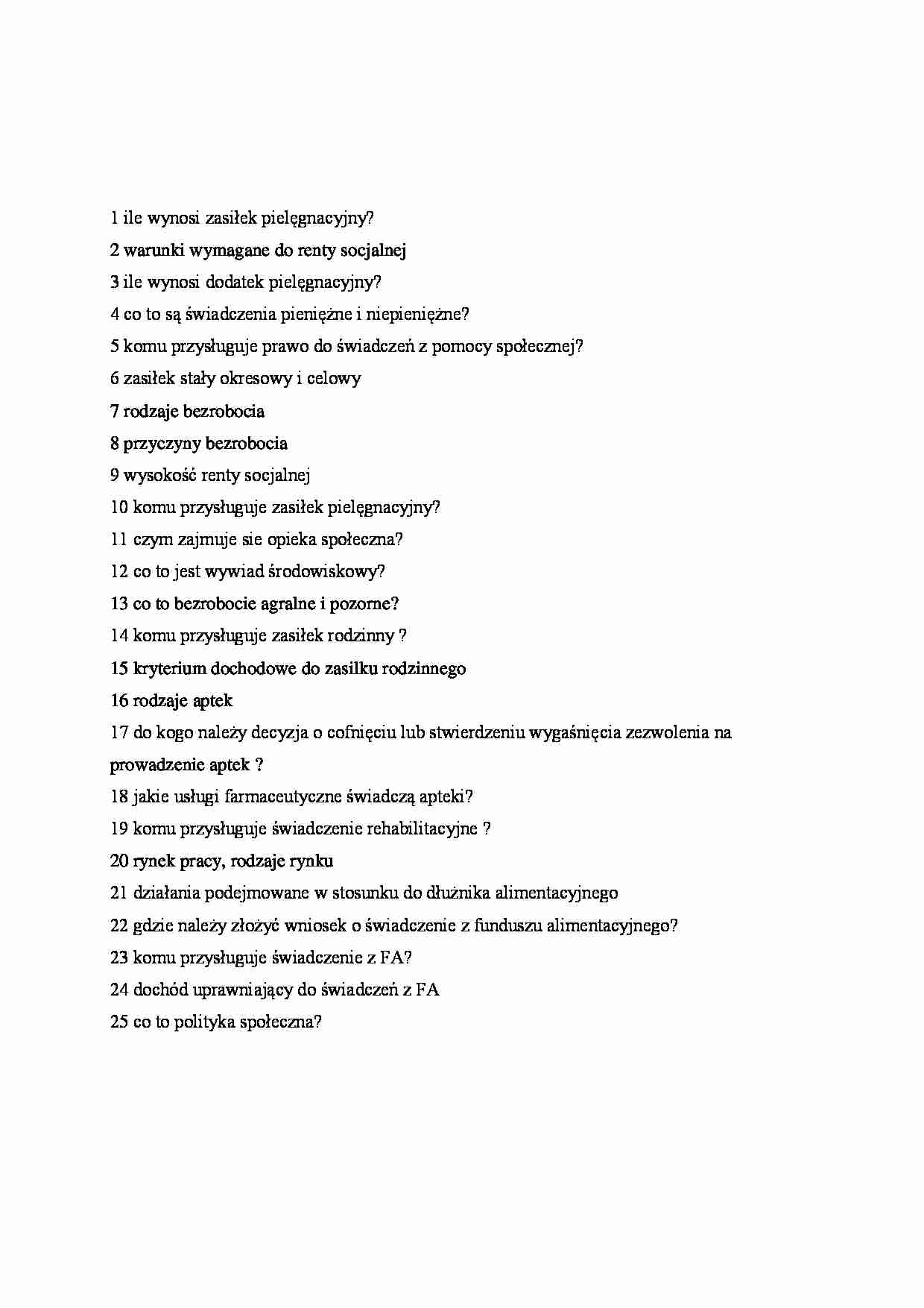 Egzamin - przykładowe pytania - strona 1