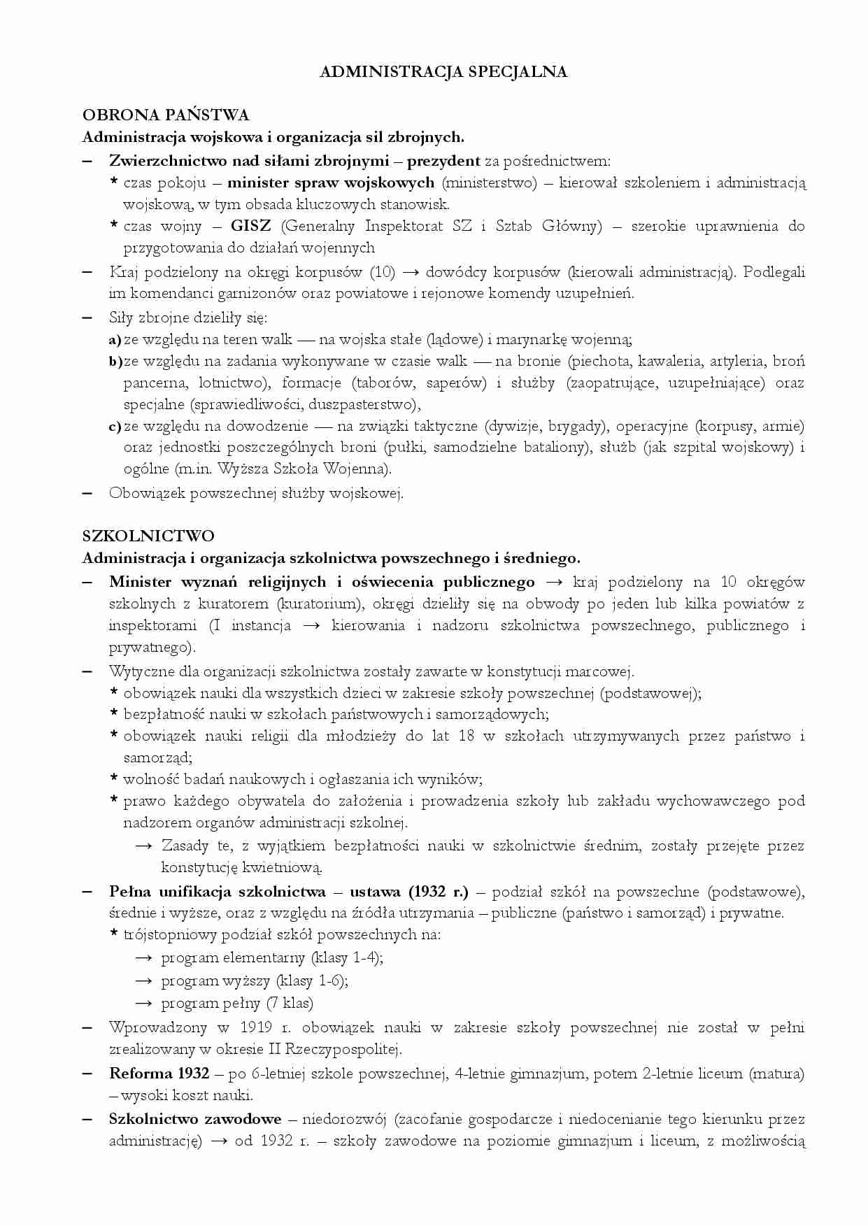 Administracja specjalna - wykład - strona 1