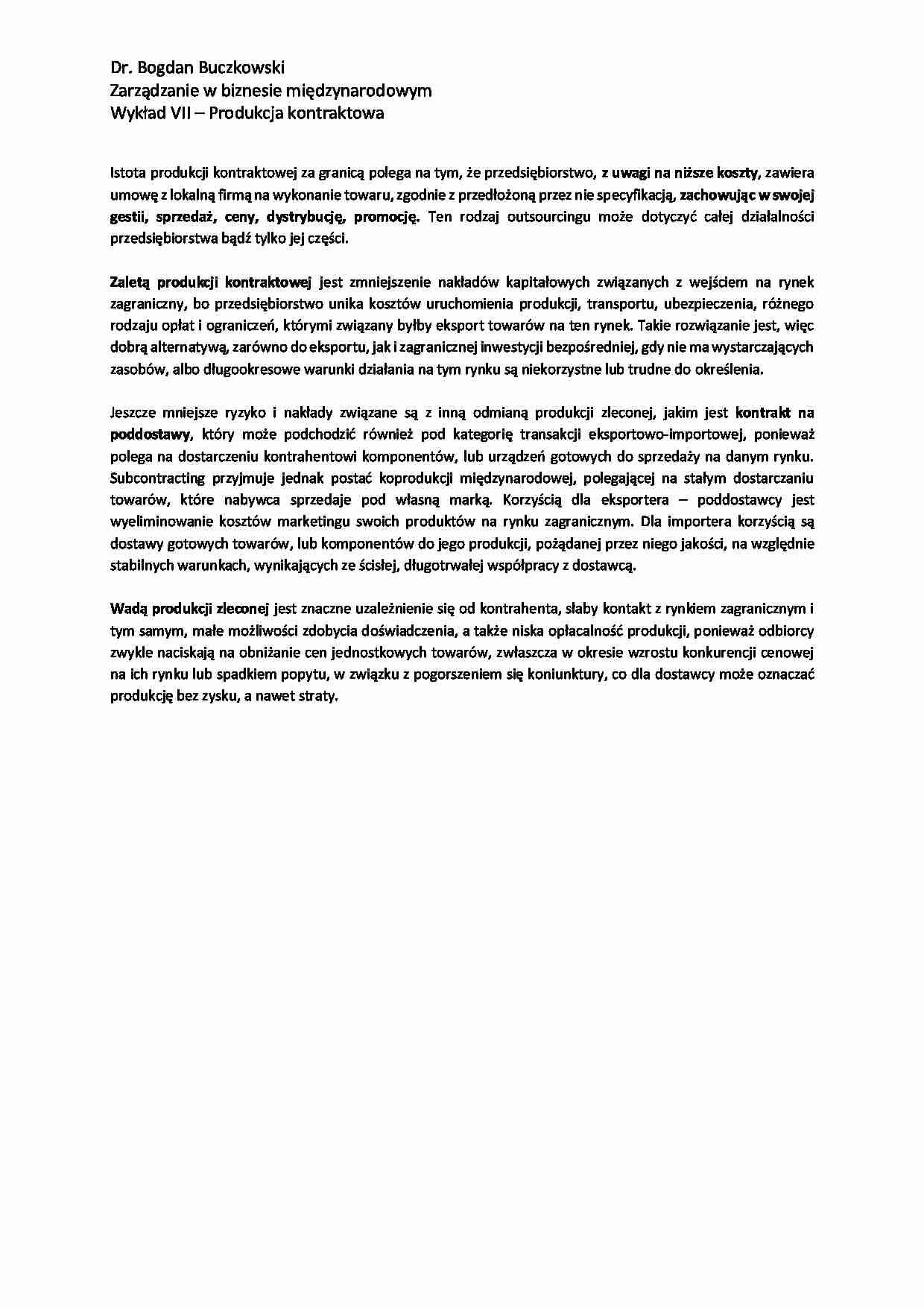 Produkcja kontraktowa - wykład - strona 1