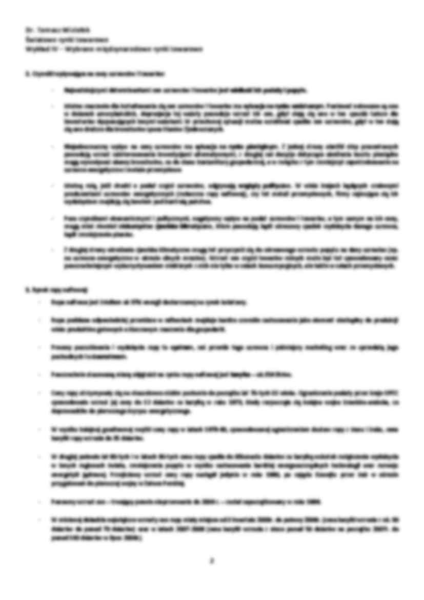 Wybrane międzynarodowe rynki towarowe - wykład - strona 2