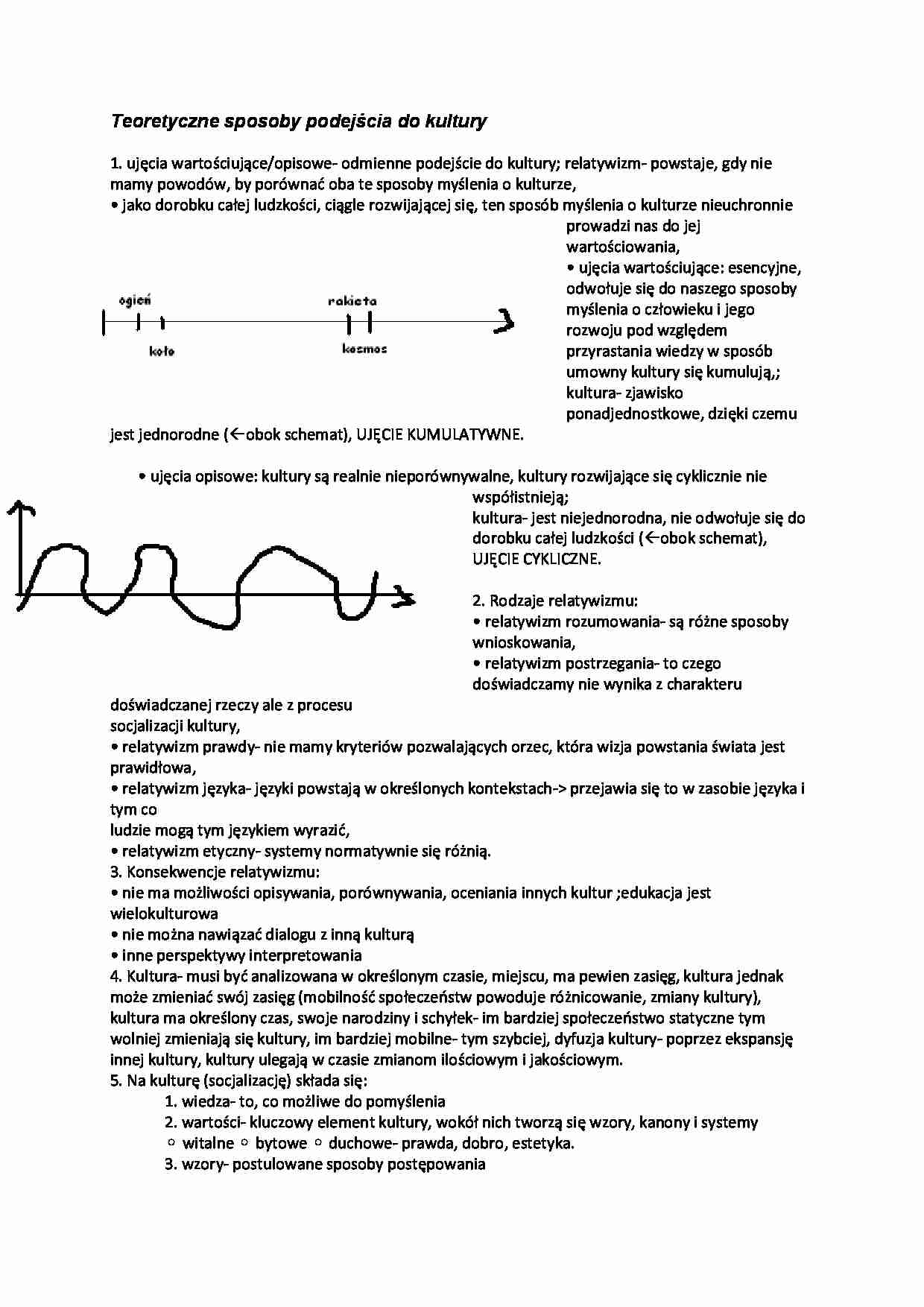 teoretyczne sposoby podejścia do kultury - omówienie - strona 1
