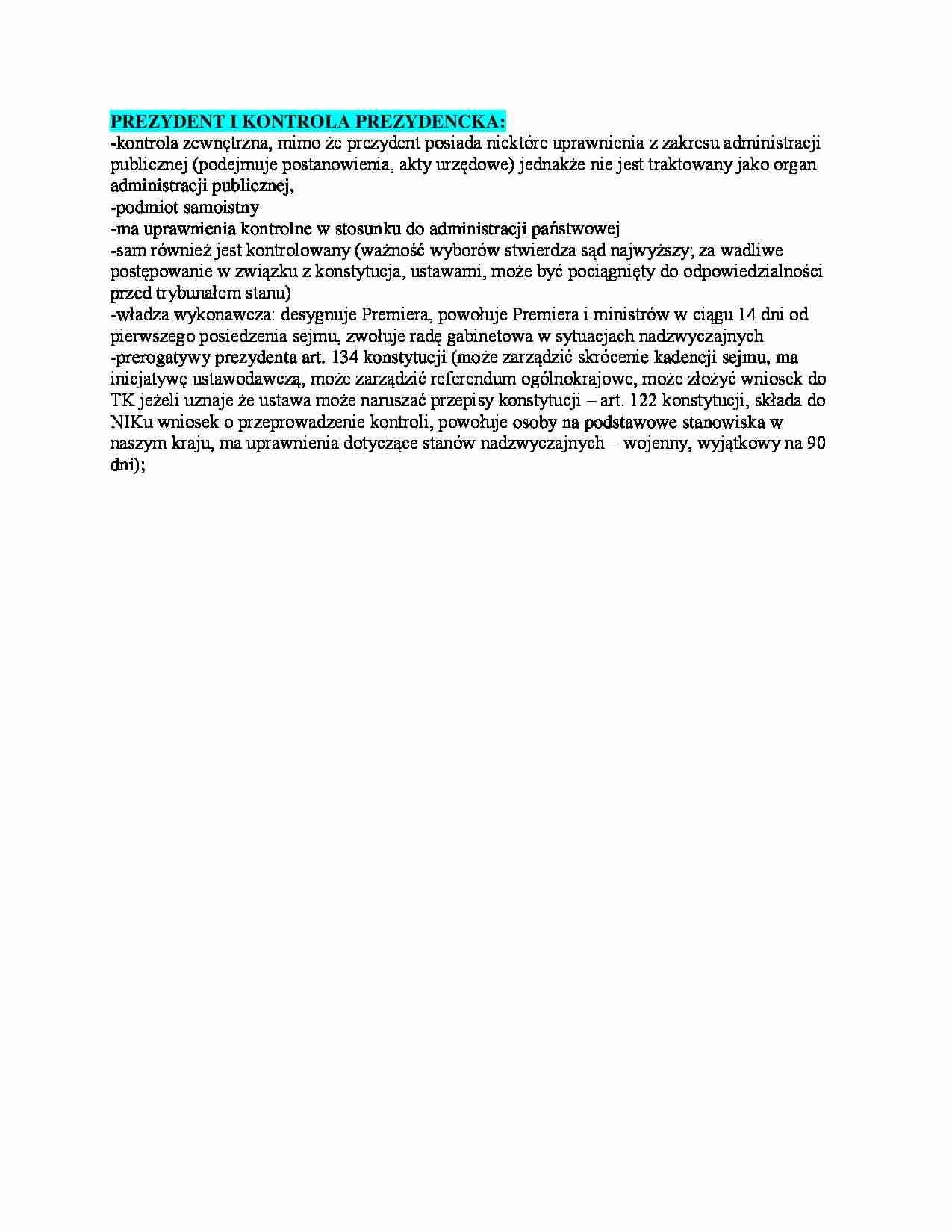 kontrola prezydencka - omówienie - strona 1
