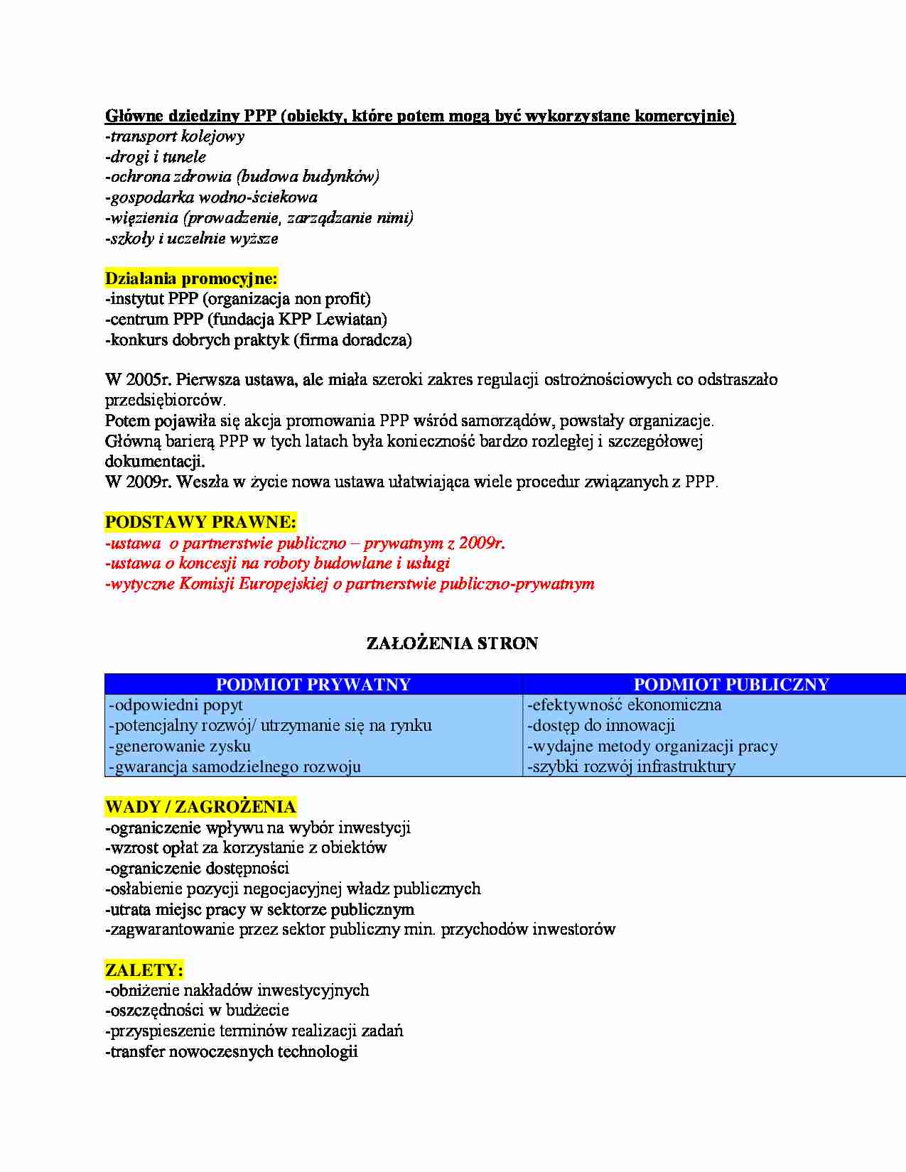 partnerstwo publiczno prywatne - omówienie - strona 1