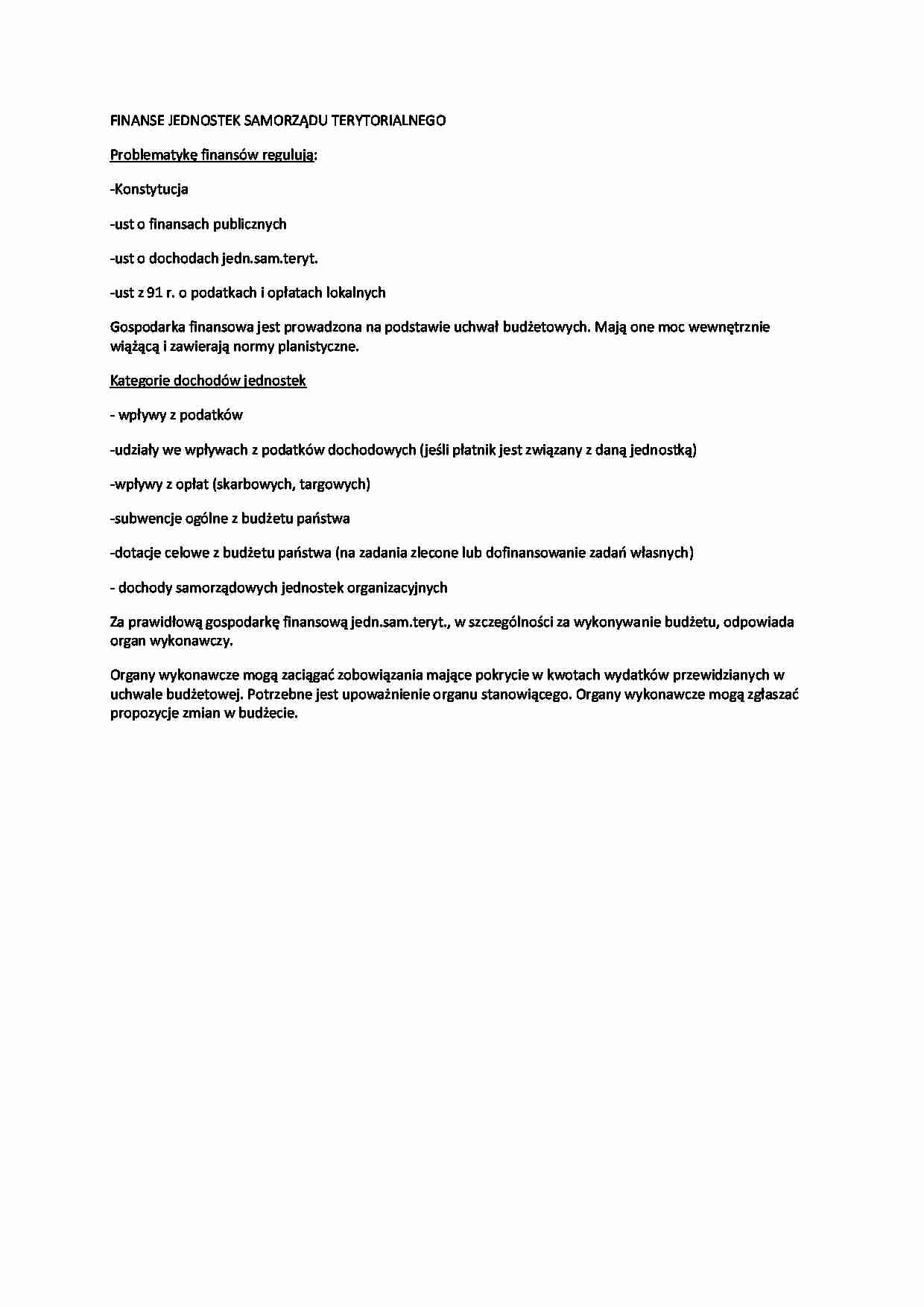 finanse jednostek samorządu - omówienie - strona 1