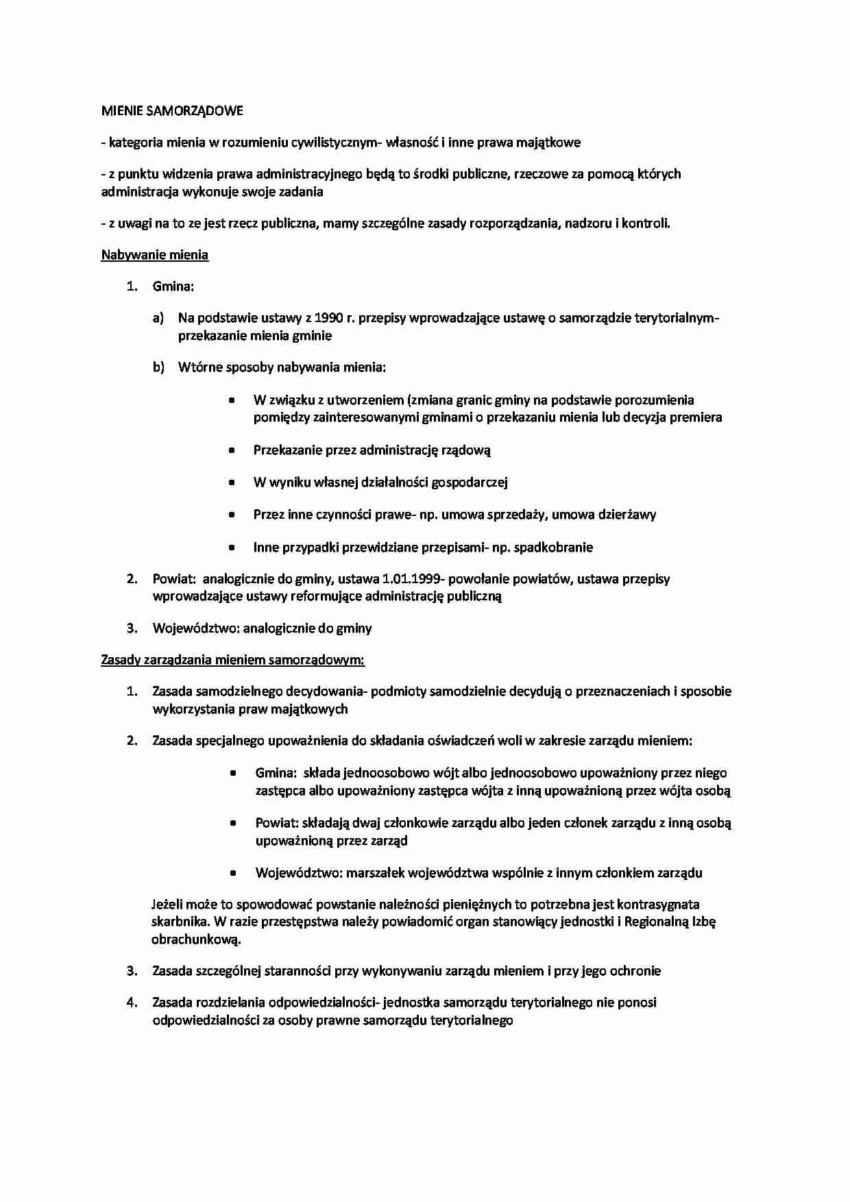 mienie samorządu - omówienie - strona 1