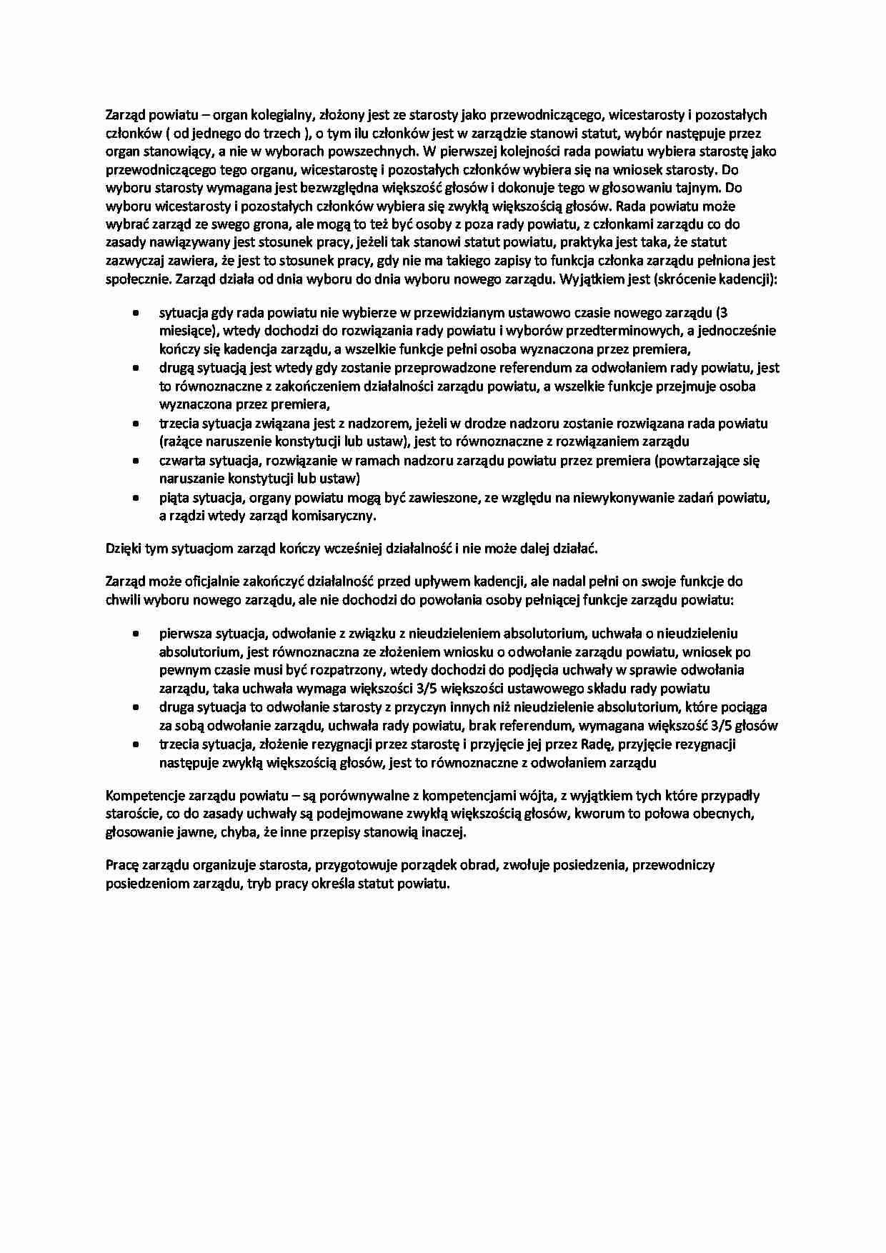 Zarząd powiatu - omówienie - strona 1