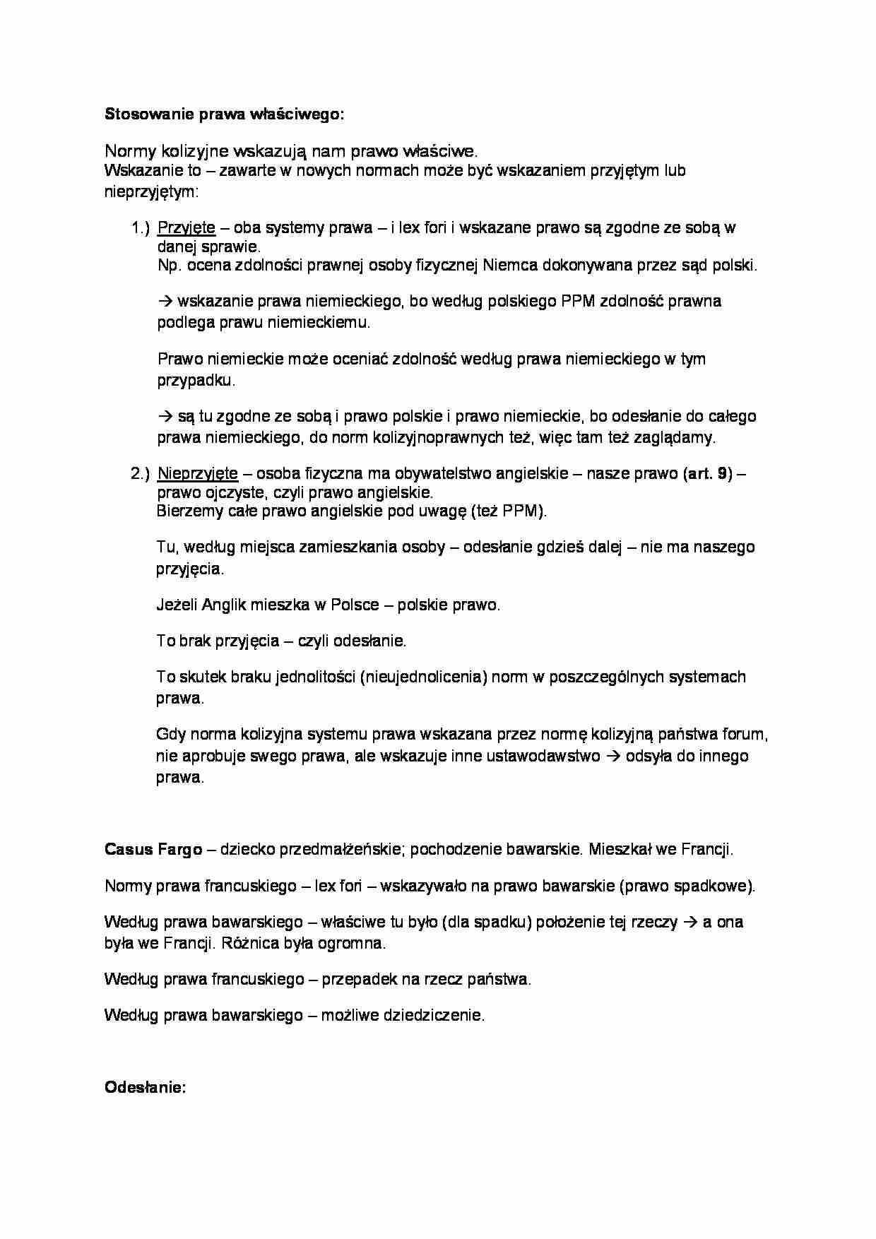 stosowanie prawa właściwego - omówienie - strona 1