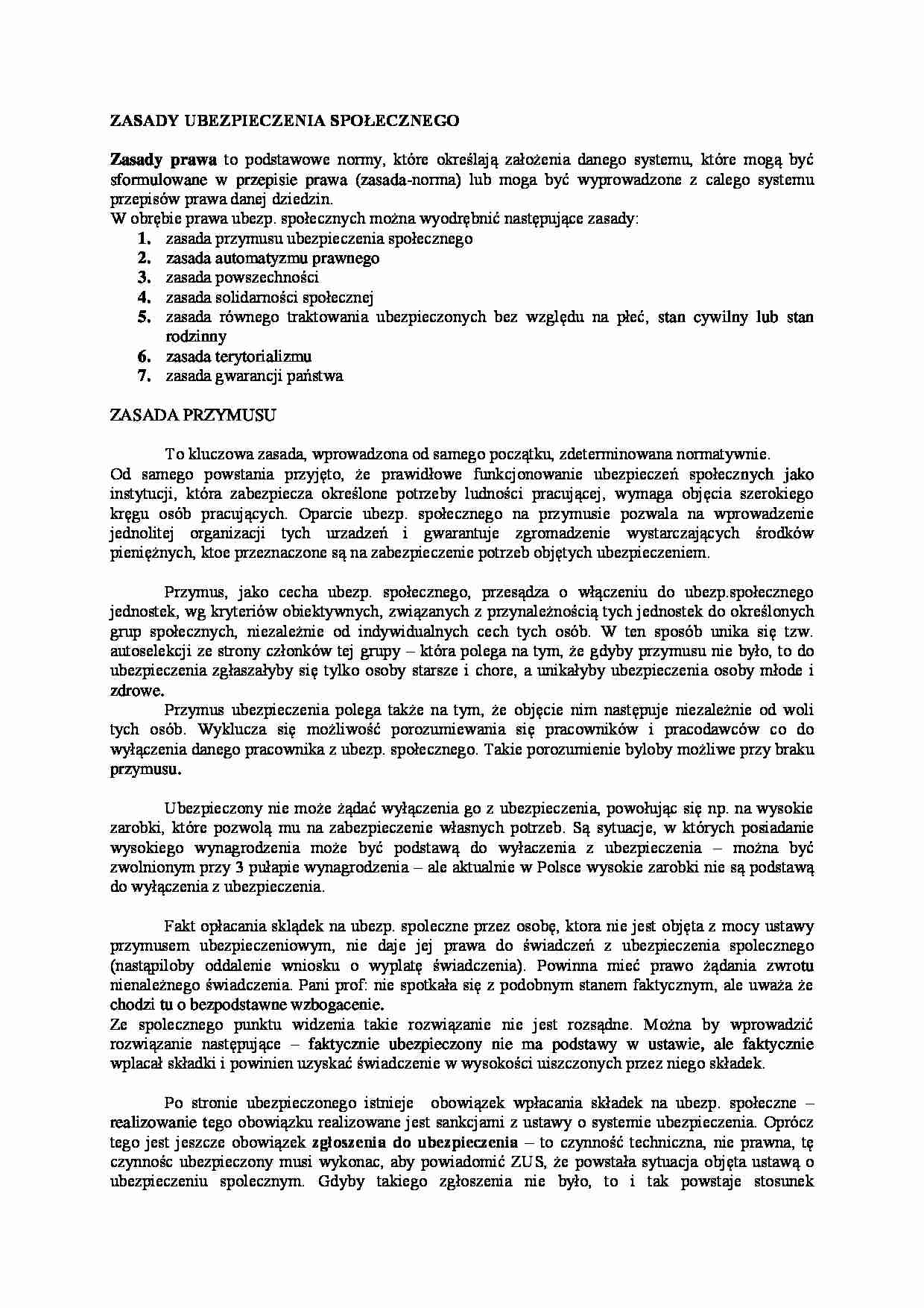 Zasady ubezpieczeń - omówienie - strona 1