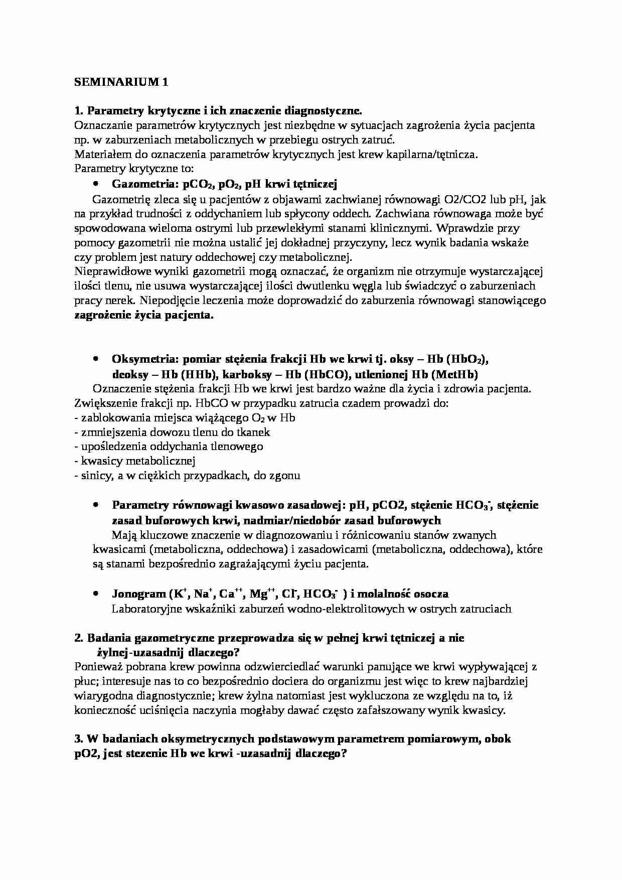 Toksykologia - opracowanie zagadnień - strona 1