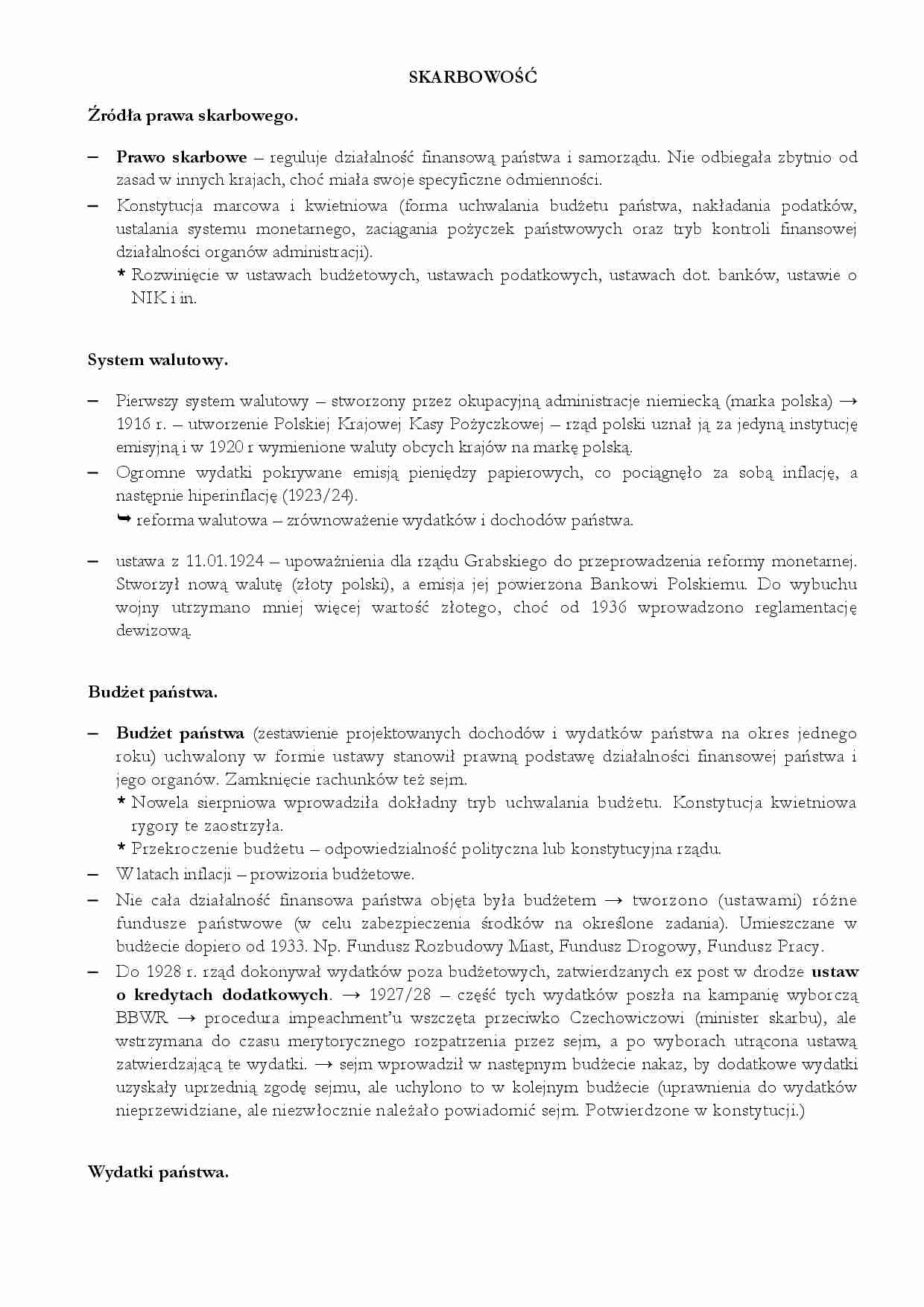 Skarbowość - źródła prawa skarbowego - wykład - strona 1