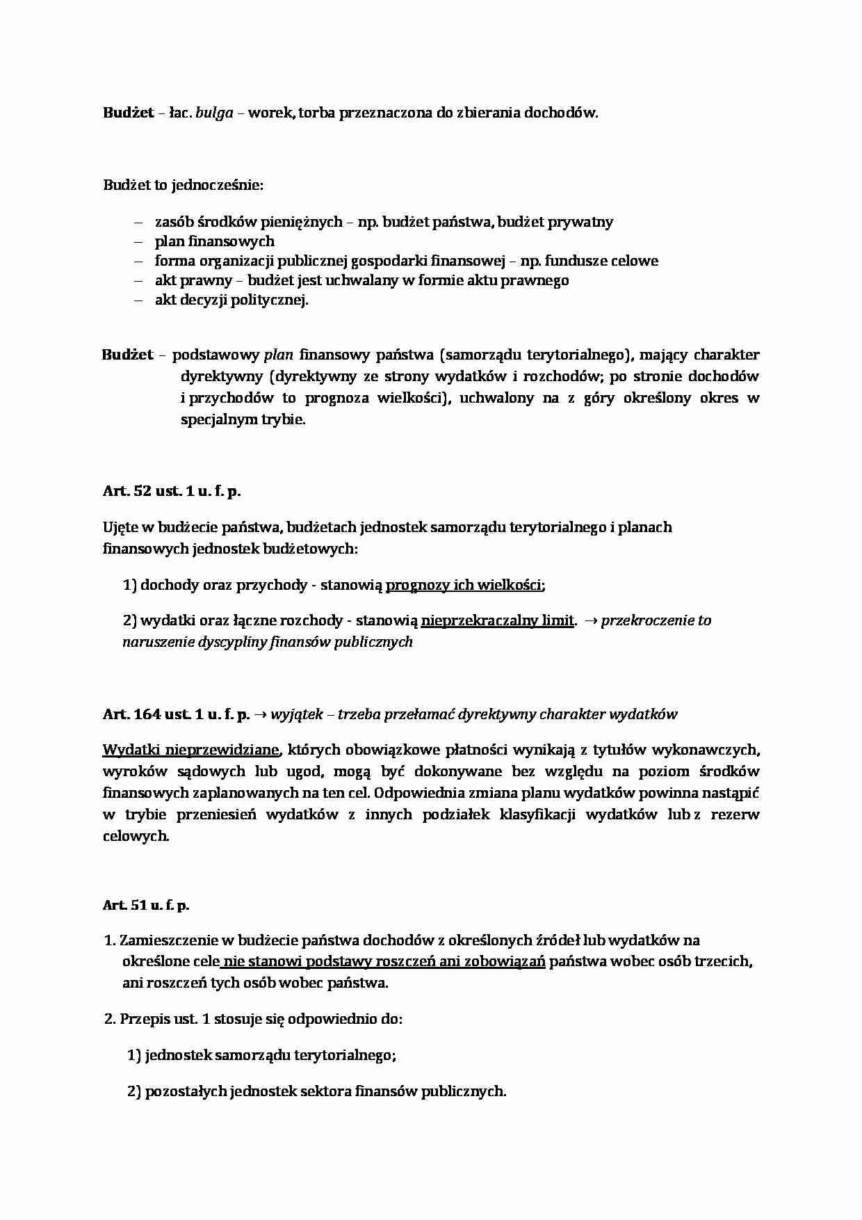 Wykład - definicja budżetu - strona 1