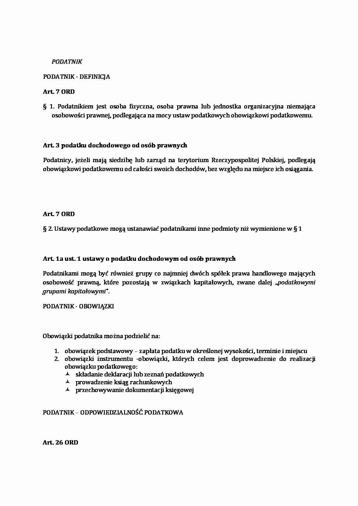 Wykład - podatnik - definicja - strona 1