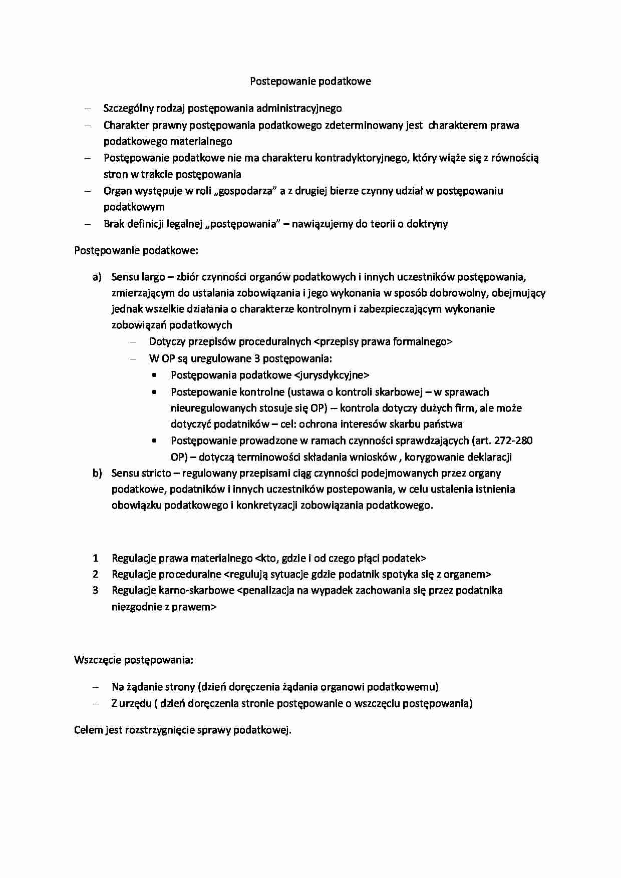 Wykład - postępowanie podatkowe - strona 1