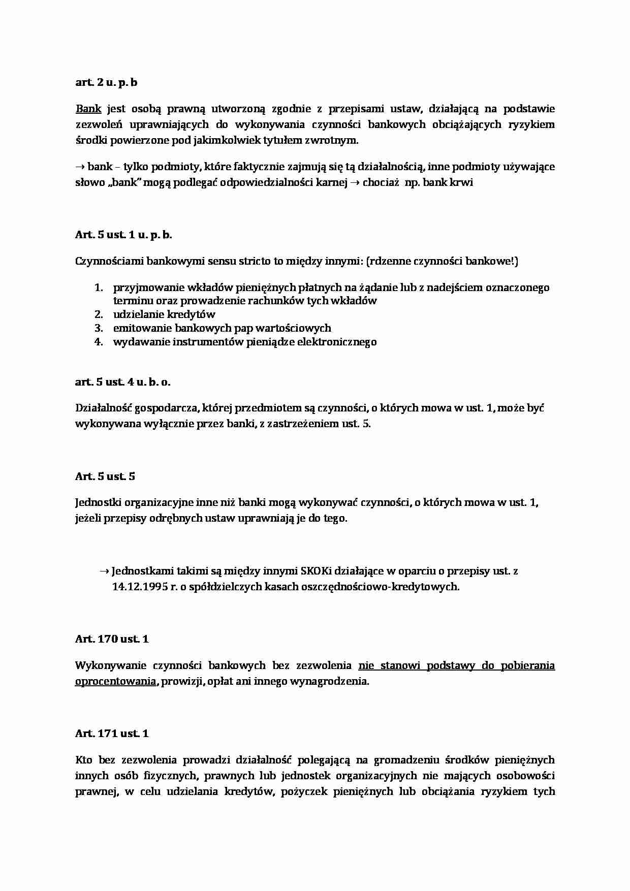 Wykład - prawo bankowe - strona 1
