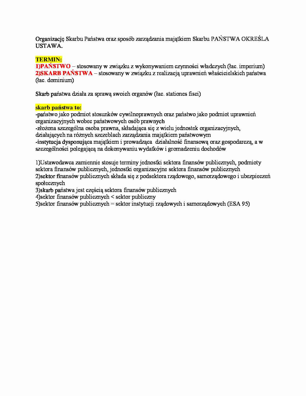 Wykład - skarb państwa - strona 1