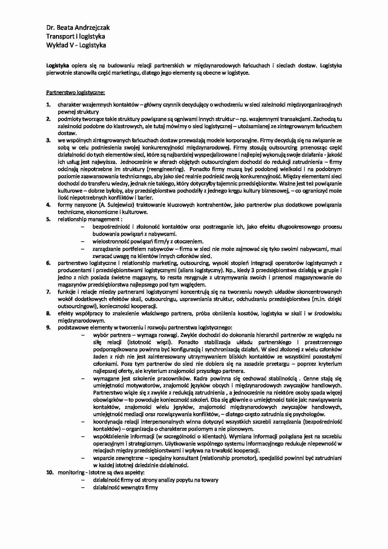 Logistyka - omówienie - strona 1