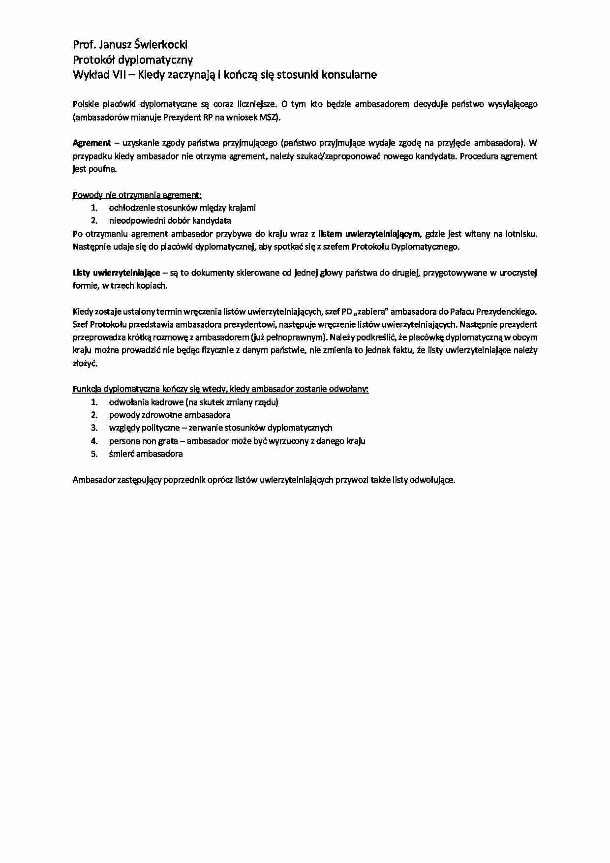 Stosunki konsularne - omówienie - strona 1