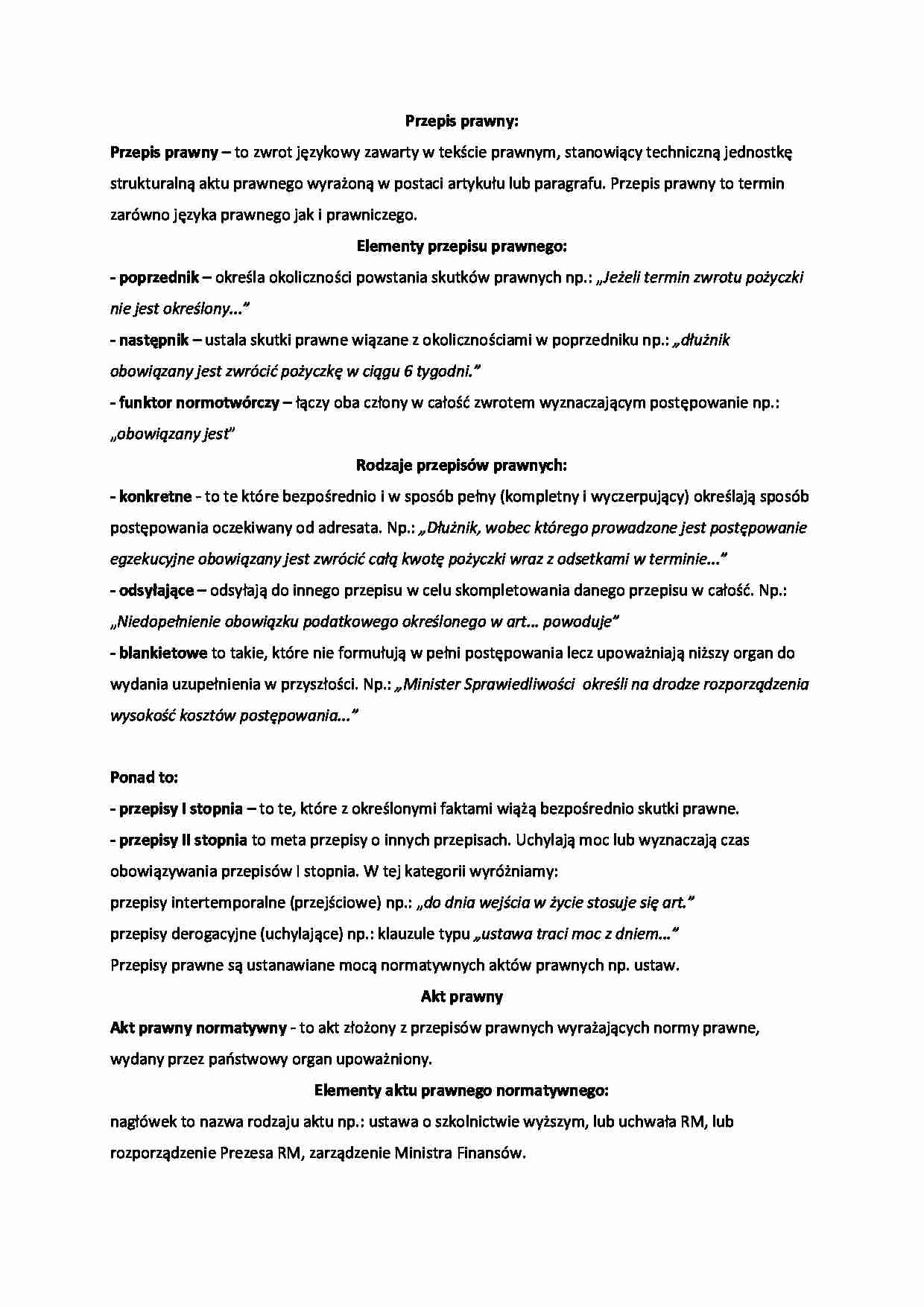 Przepi prawny i akt prawny - omówienie - strona 1