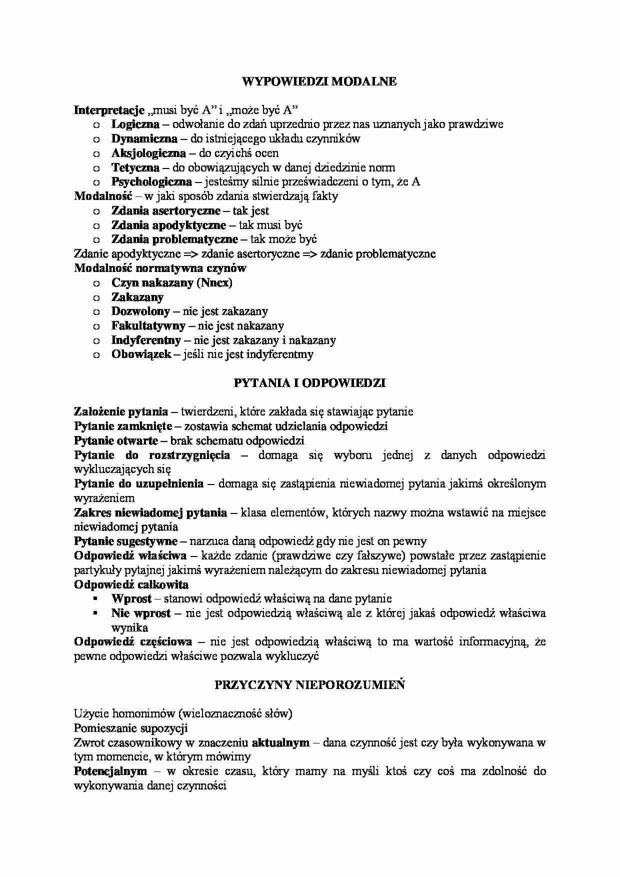 Wypowiedzi modalne, Pytania i odpowiedzi - strona 1
