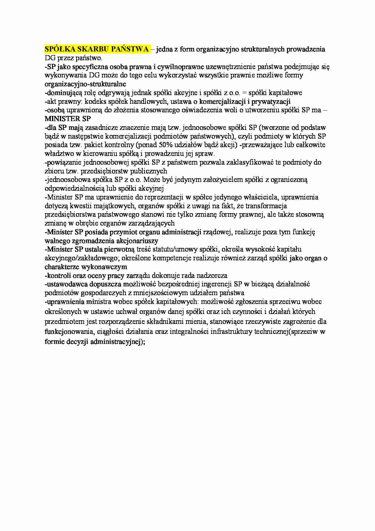 Wykład - spółka skarbu państwa - strona 1