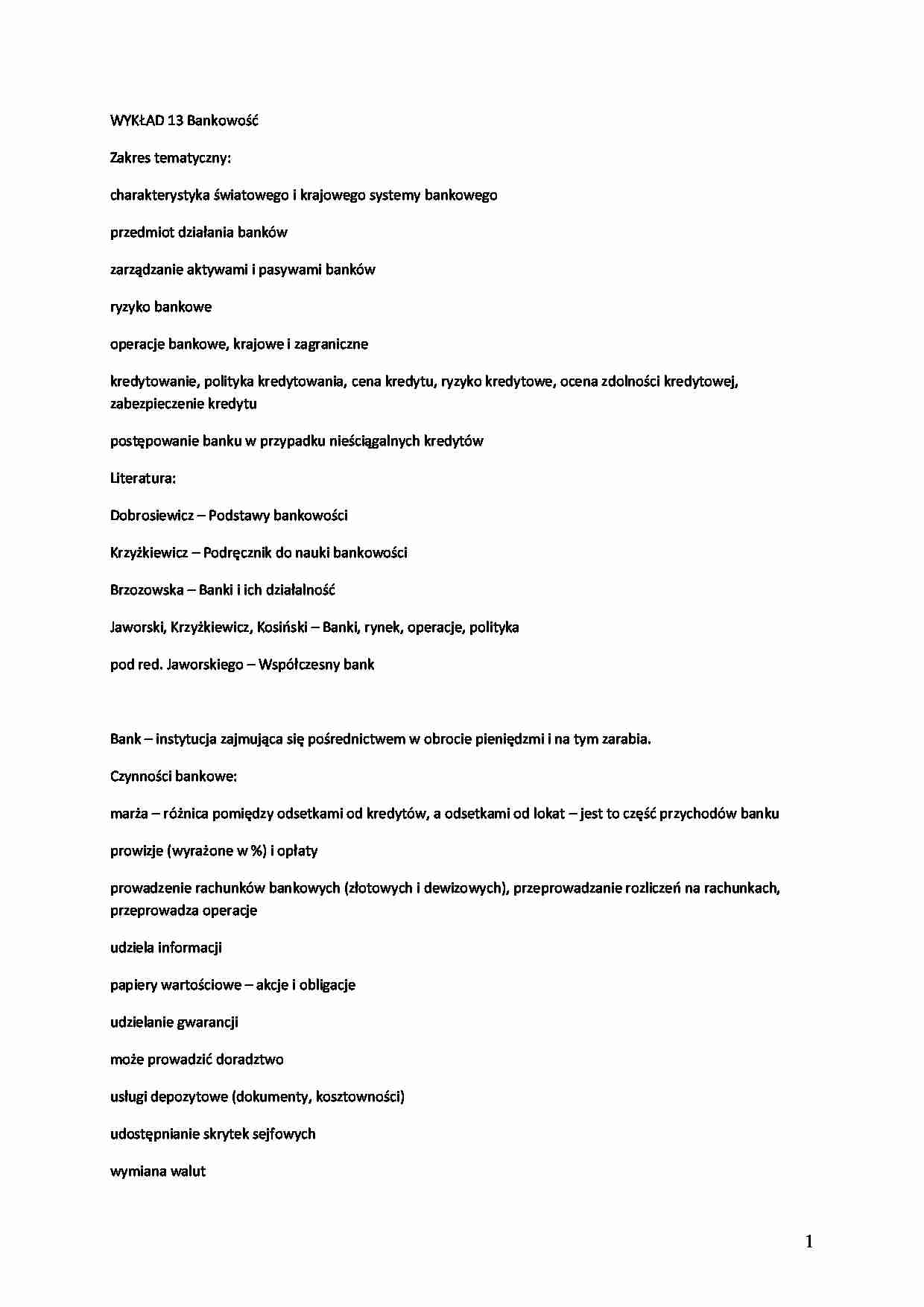 Wykład - bankowość - strona 1