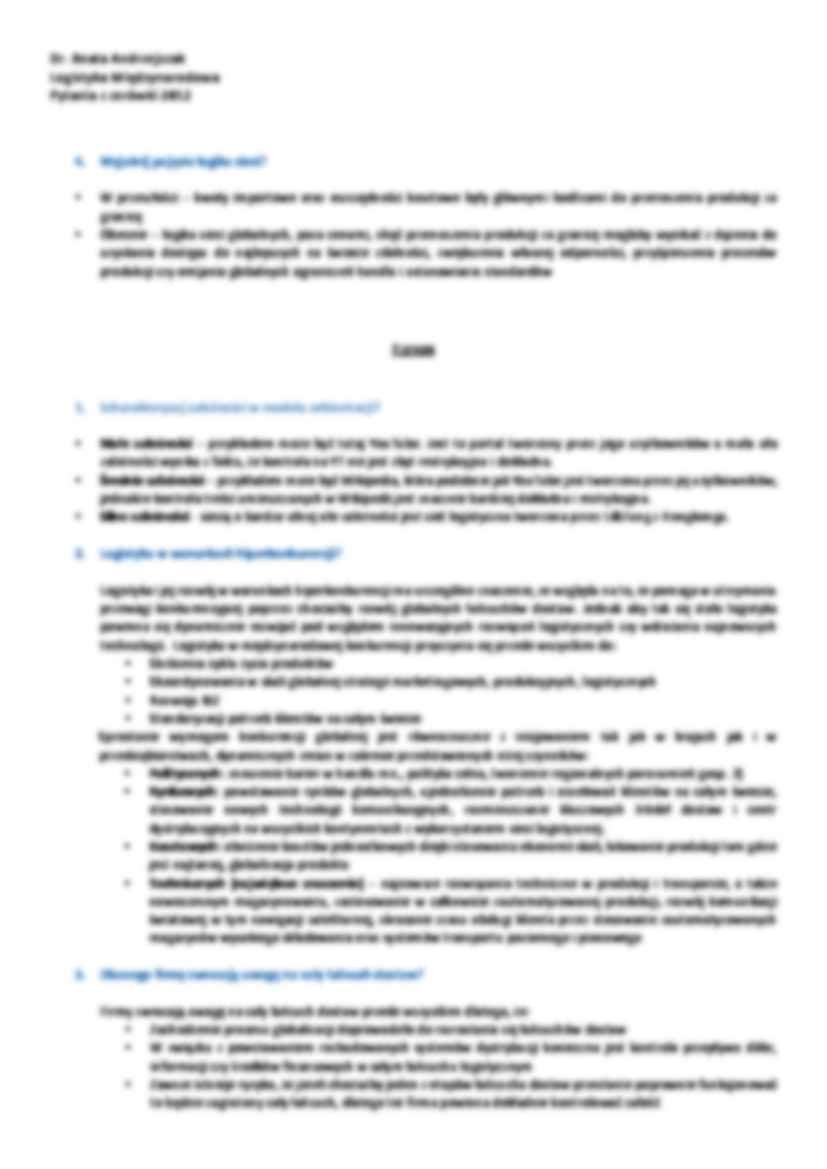 Pytania z egzaminu - Proces zarządzania - strona 2