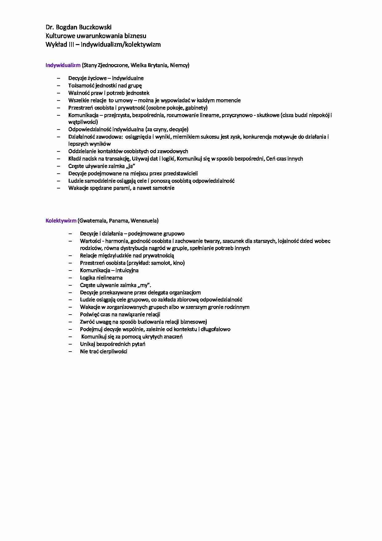 Indywidualizm i kolektywizm - wykład - strona 1