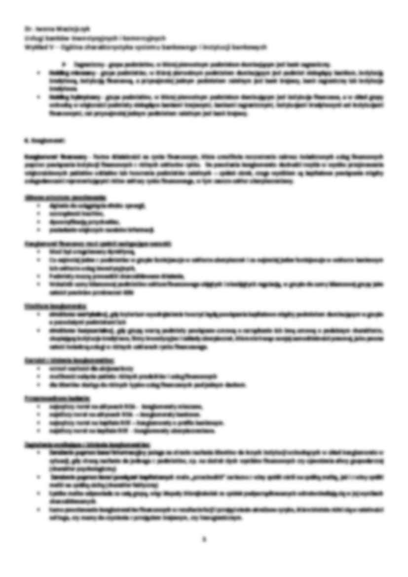 Ogólna charakterystyka systemu bankowego i instytucji bankowych - wykład - strona 3