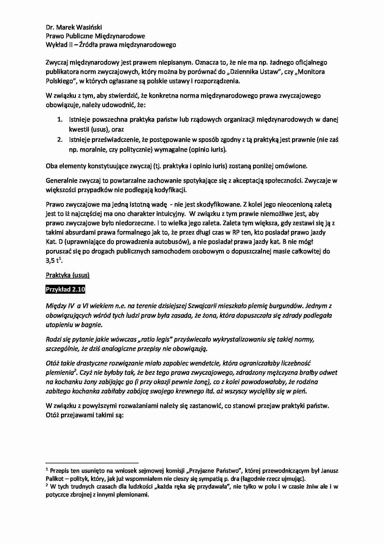 Źródła prawa międzynarodowego - wykład - strona 1