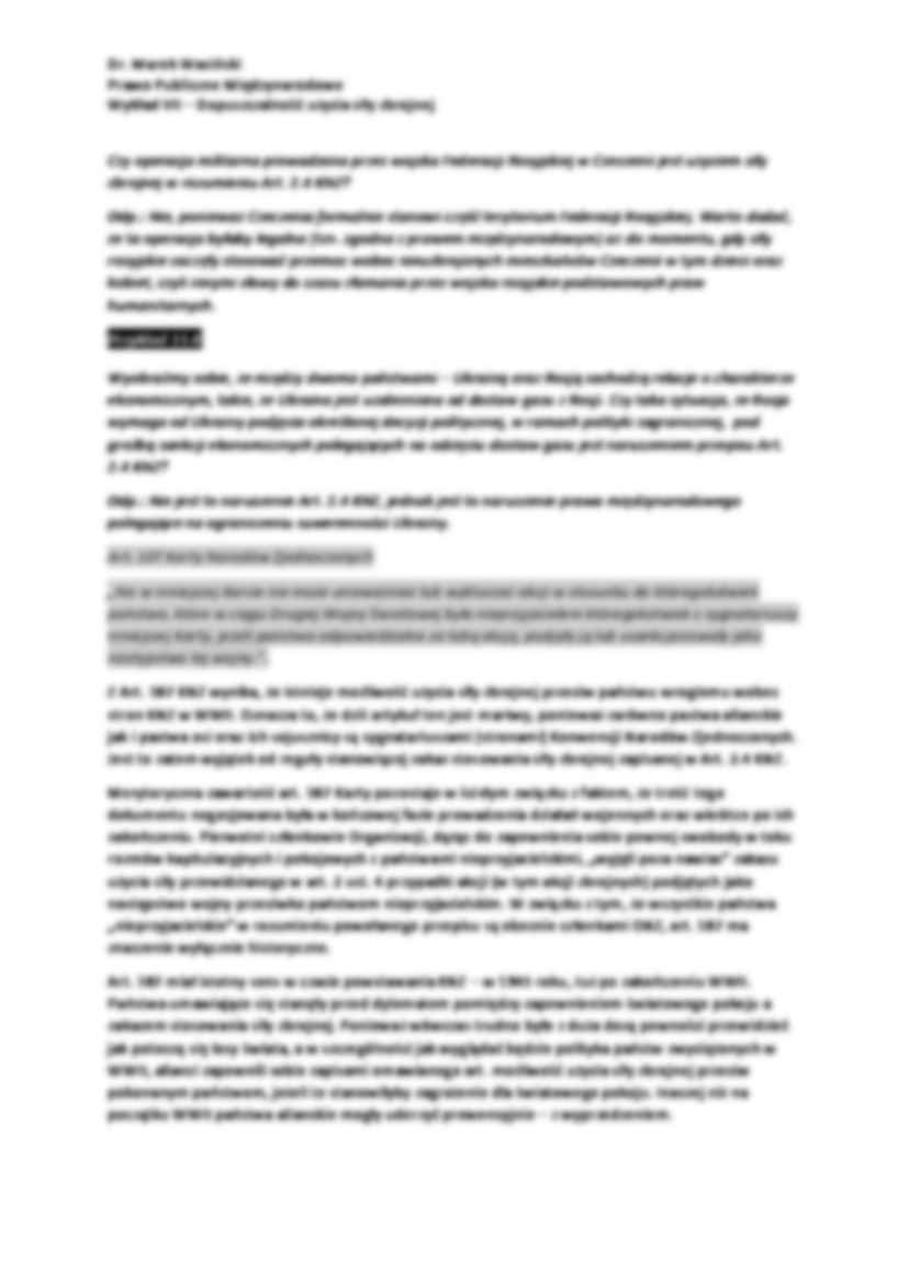 Dopuszczalność użycia siły zbrojnej - wykład - strona 2