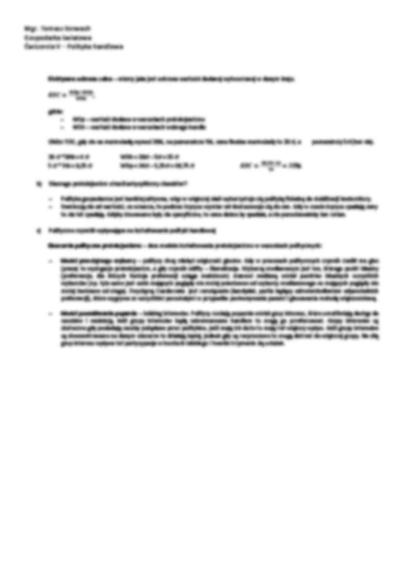 Polityka handlowa - wykład - Kontyngent taryfowy - strona 2