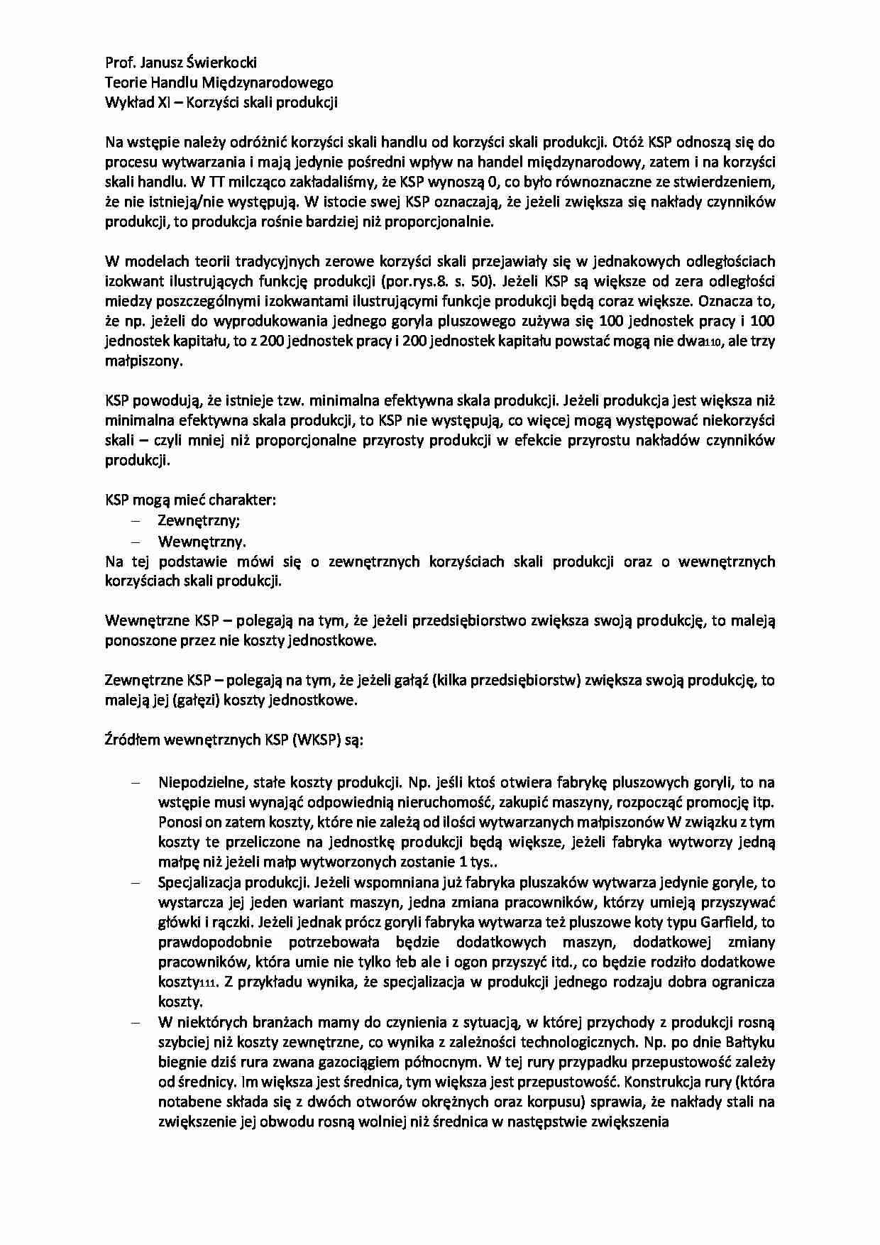 Korzyści skali produkcji - wykład - strona 1