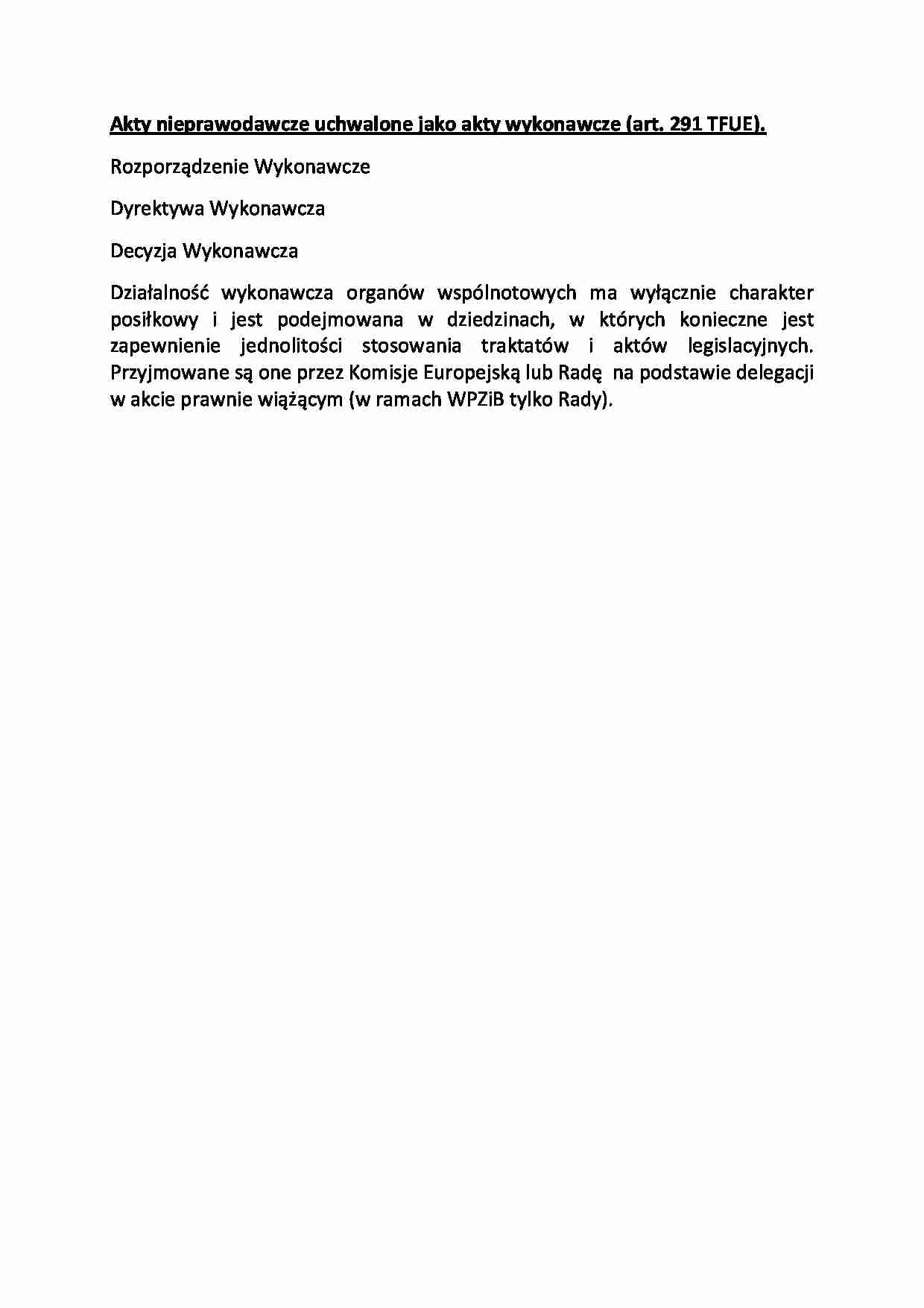 Akty nieprawodawcze uchwalone jako akty wykonawcze - opracowanie - strona 1