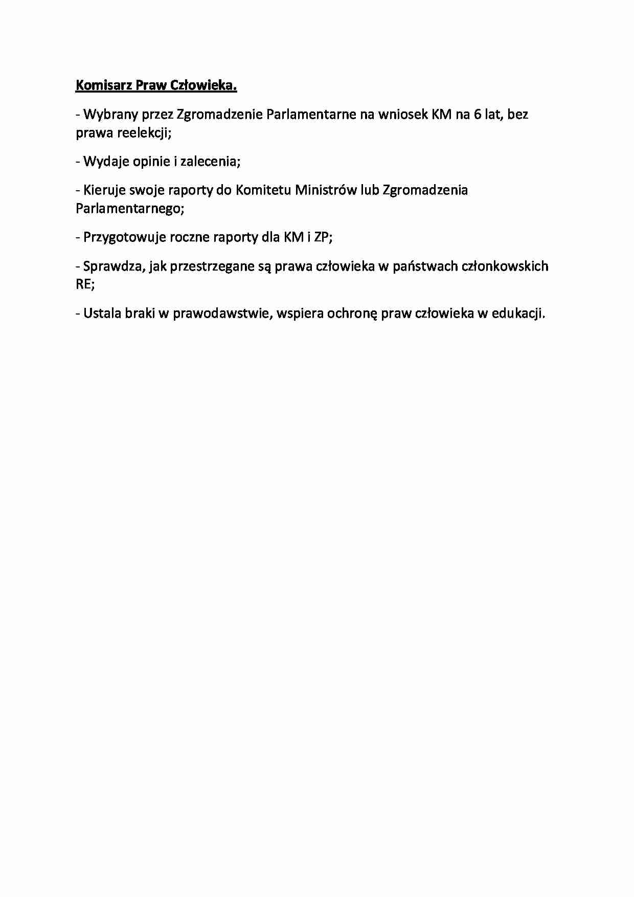 Komisarz Praw Człowieka - wykład - strona 1
