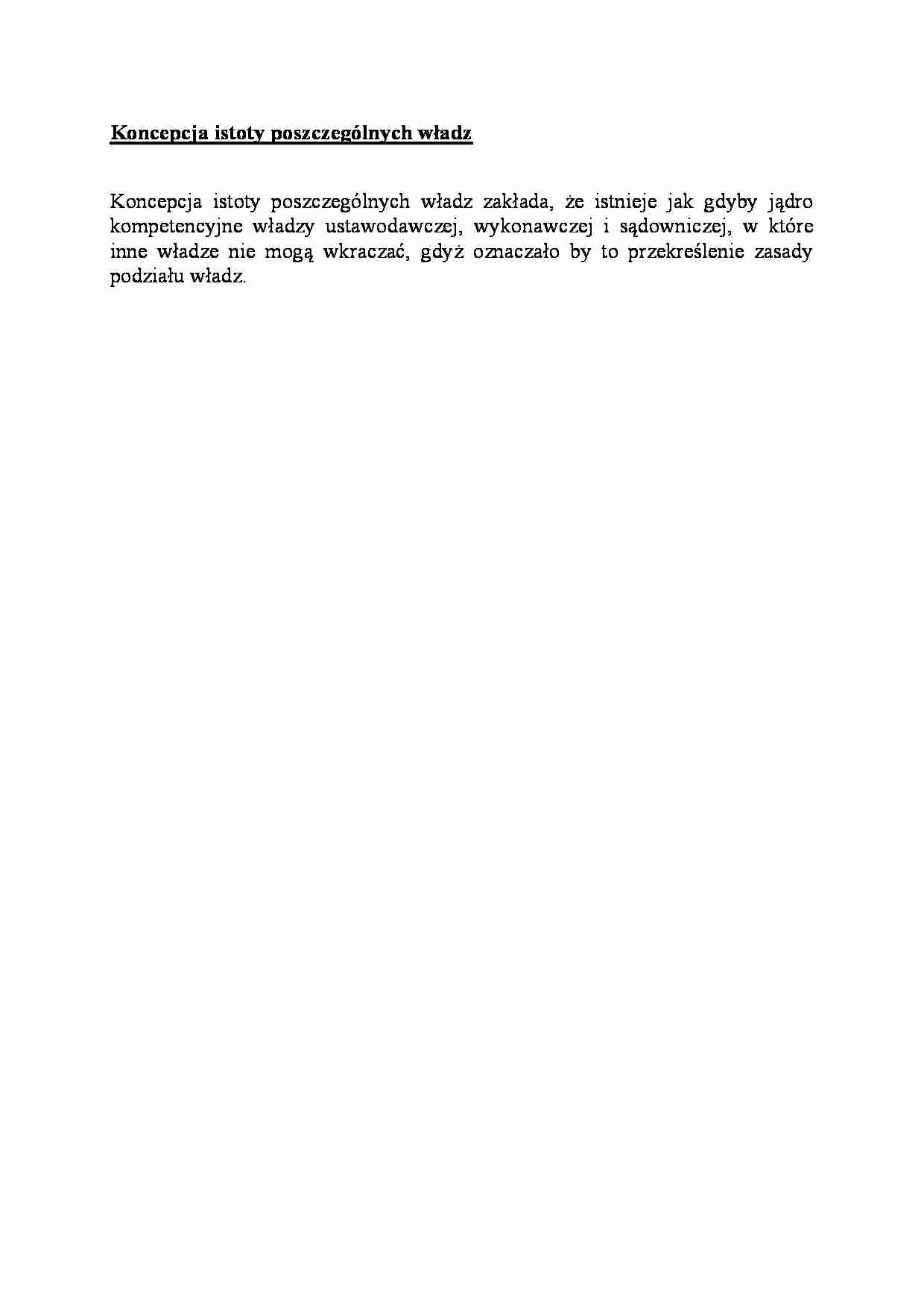 Koncepcja istoty poszczególnych władz-opracowanie - strona 1