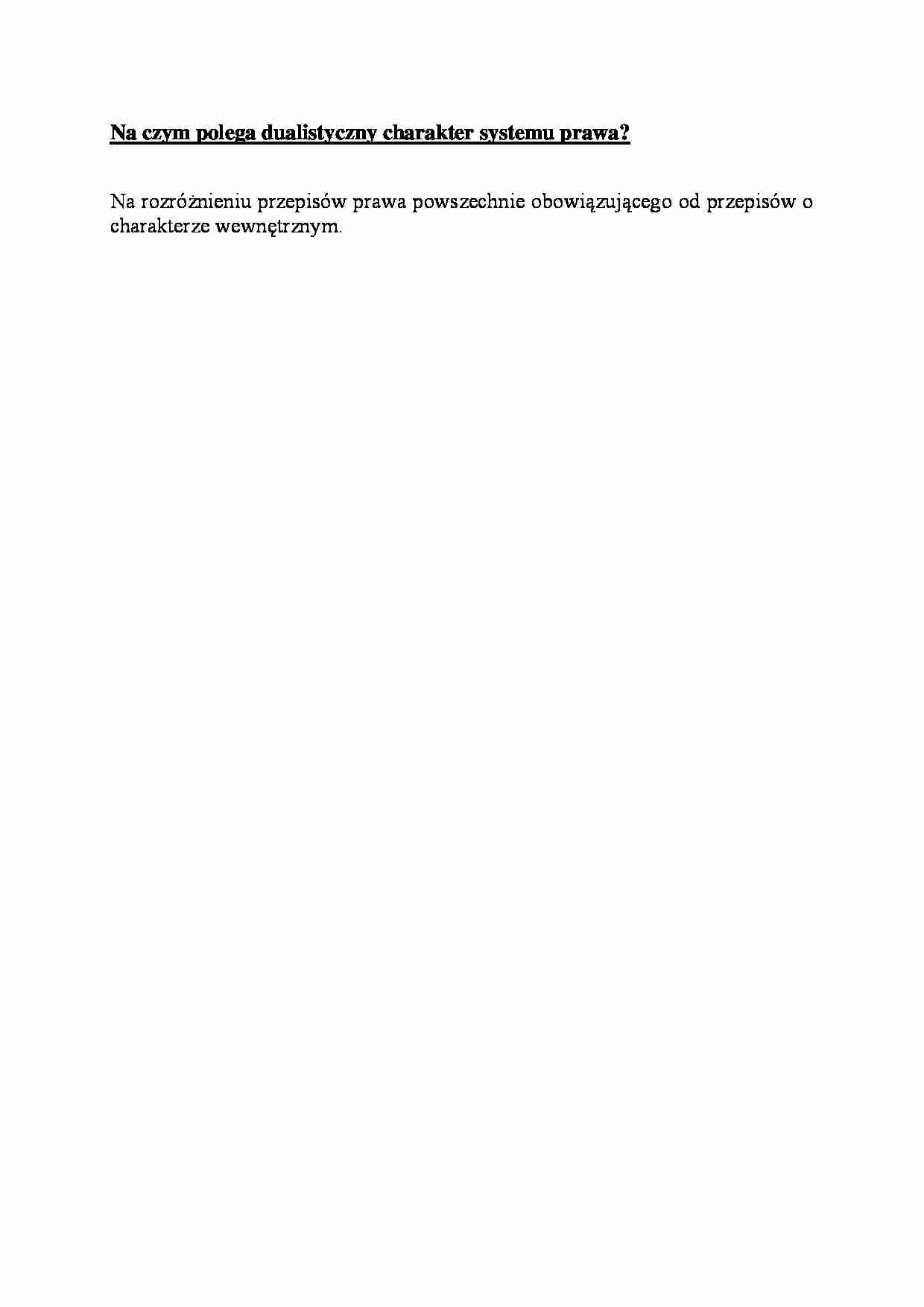 Dualistyczny charakter systemu prawa - omówienie - strona 1