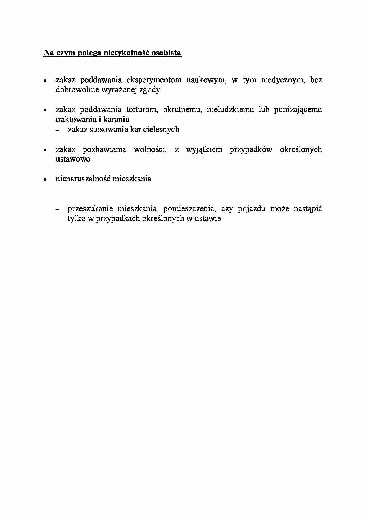 Nietykalność osobista - omówienie - strona 1
