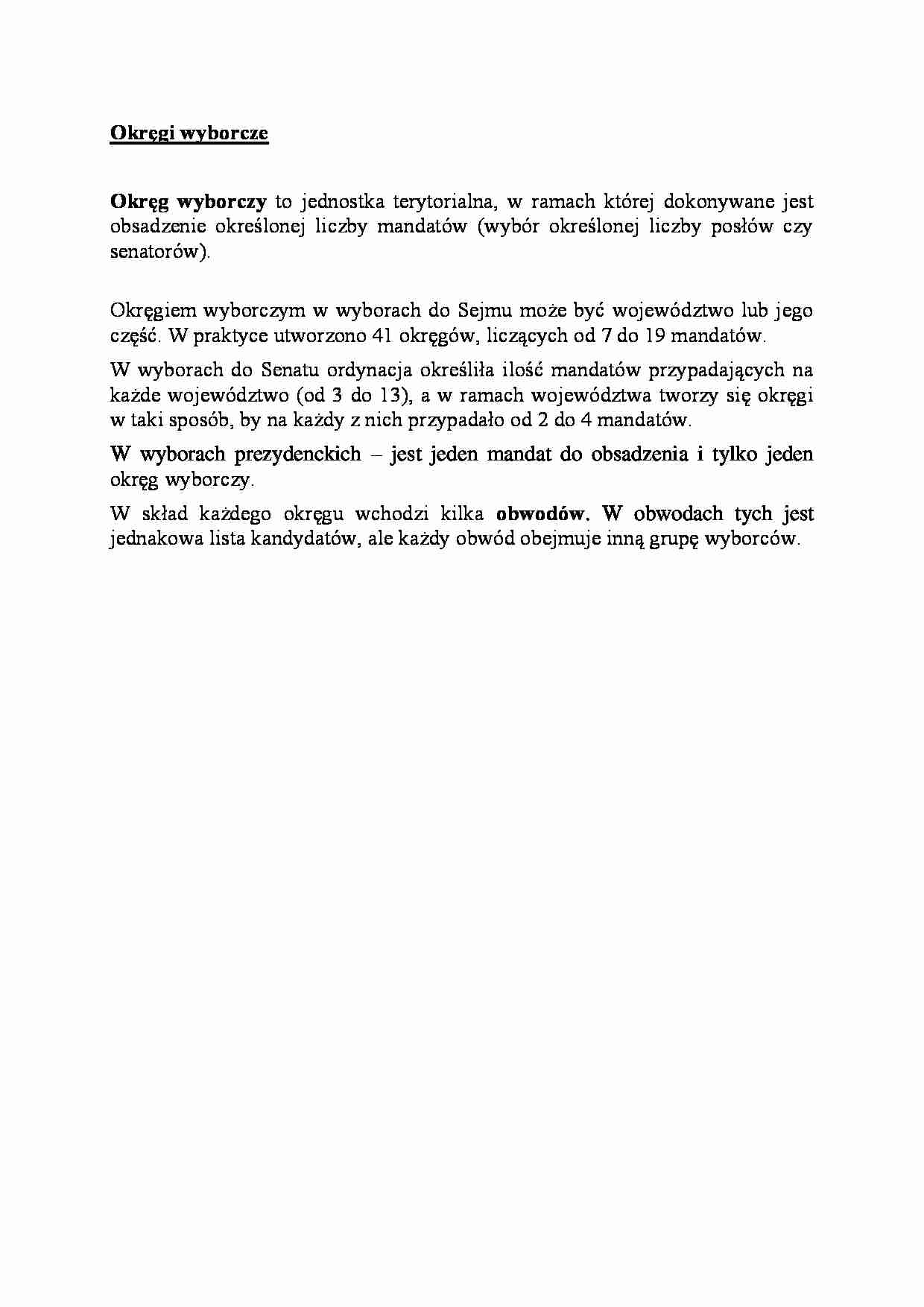 Okręgi wyborcze - omówienie - strona 1
