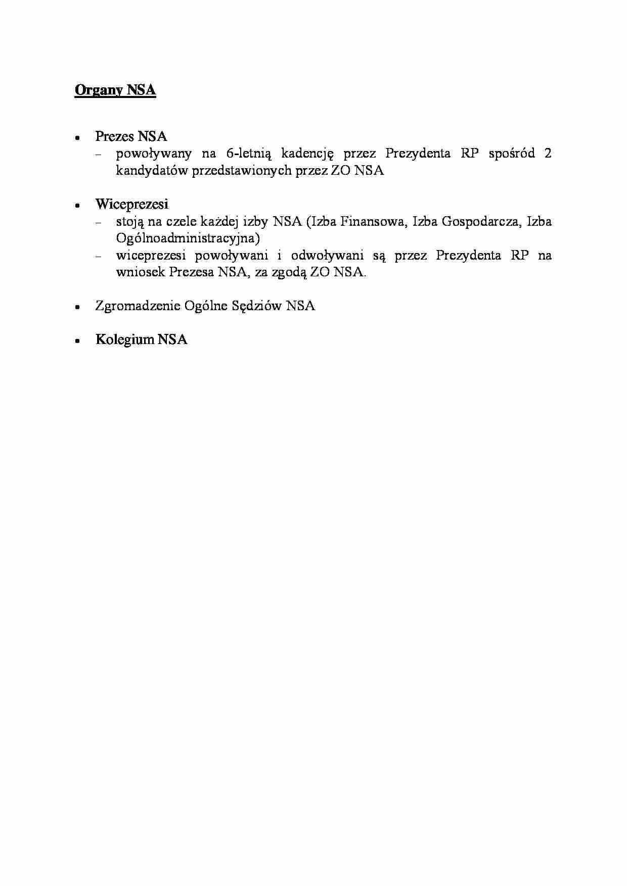 Organy NSA - omówienie - strona 1