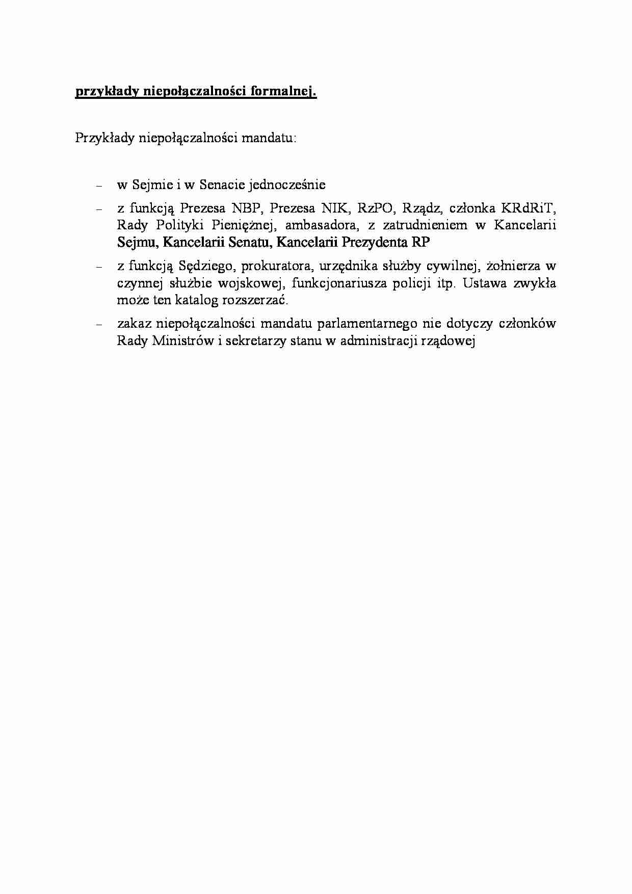 przykłady niepołączalności formalnej - omówienie - strona 1
