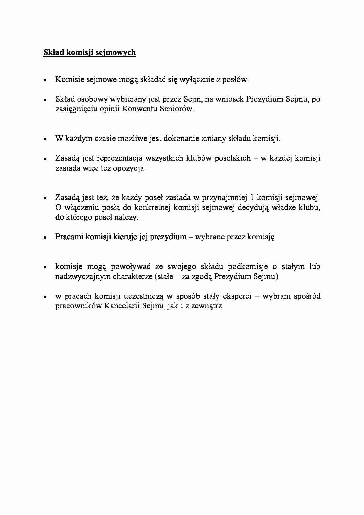 Skład komisji sejmowych - omówienie - strona 1