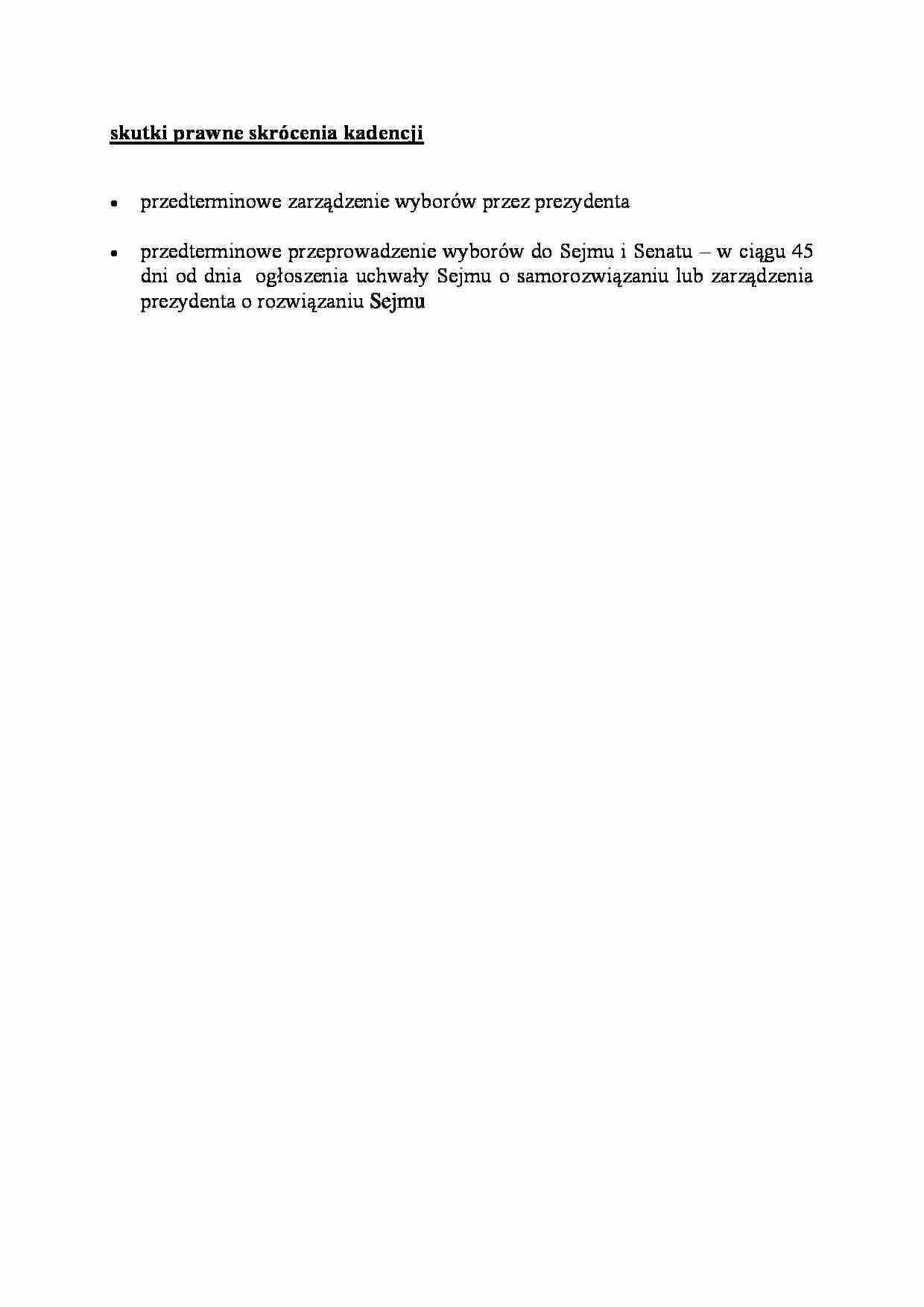 skutki prawne skrócenia kadencji - omówienie - strona 1
