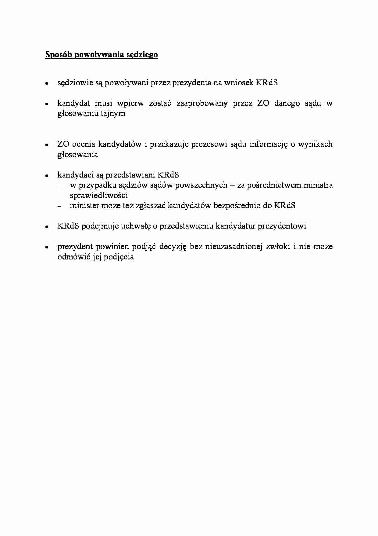 Sposób powoływania sędziego - omówienie - strona 1