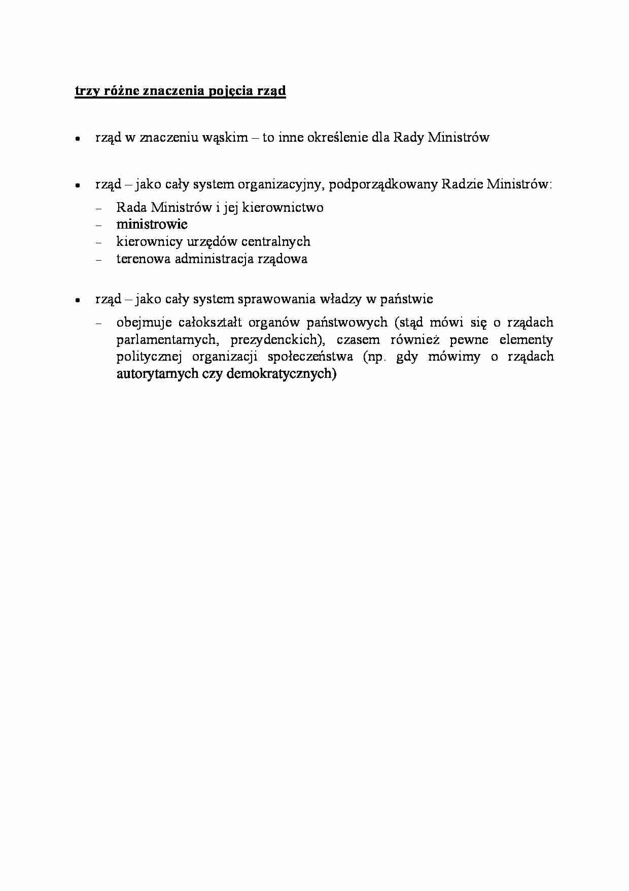 różne znaczenia pojęcia rząd - omówienie - strona 1