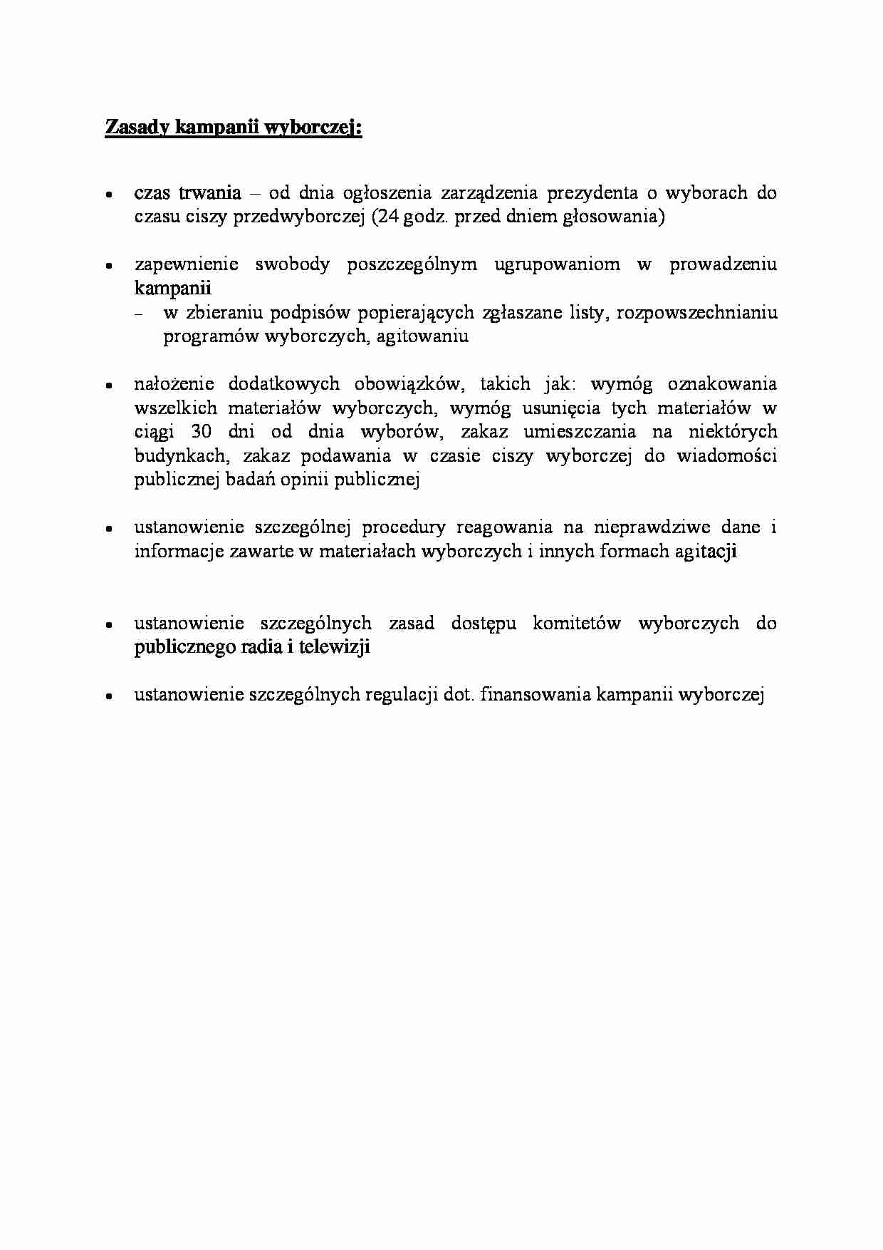 Zasady kampanii wyborczej - wykład - strona 1
