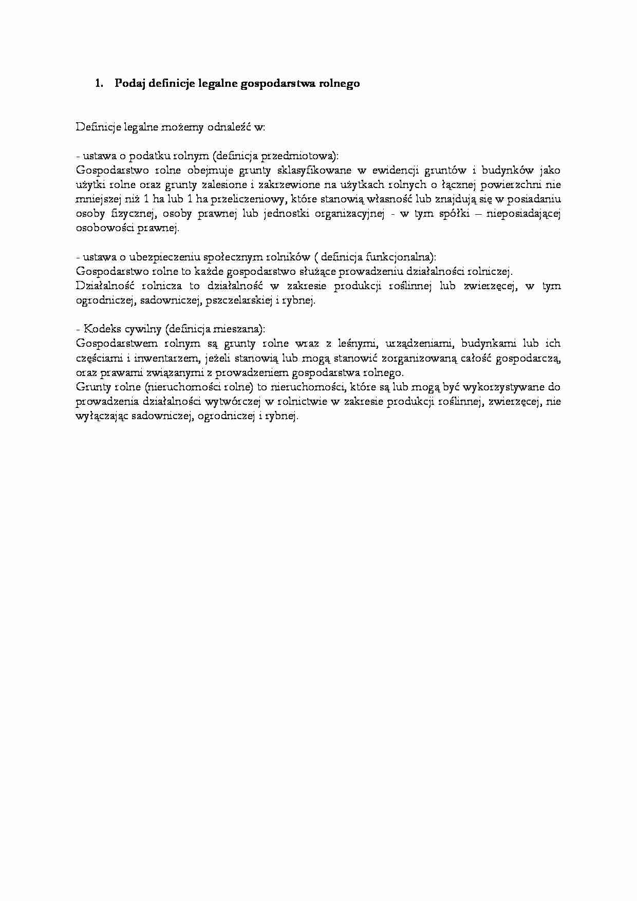 Legalne gospodarstwa rolnego - omóienie - strona 1