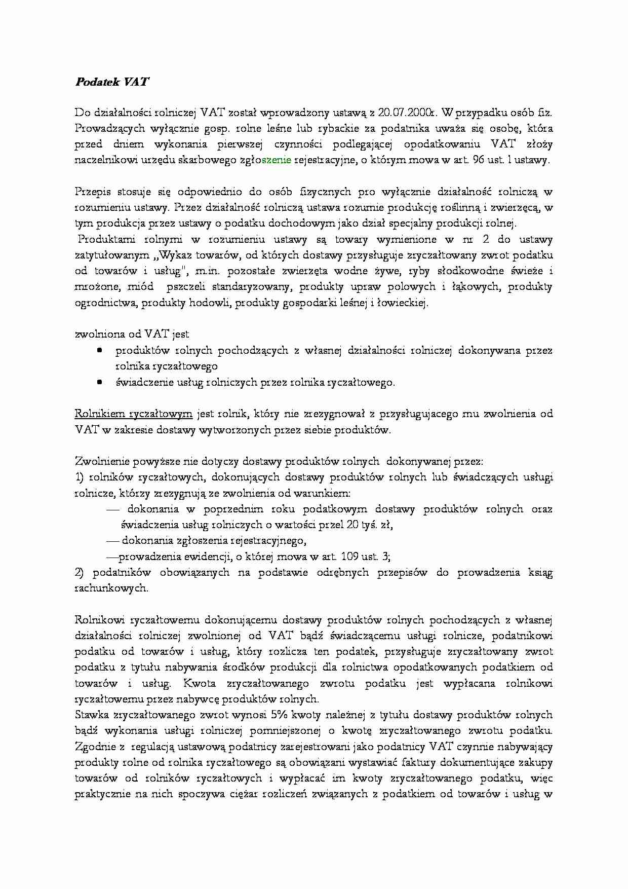 Podatek VAT - omówienie - strona 1